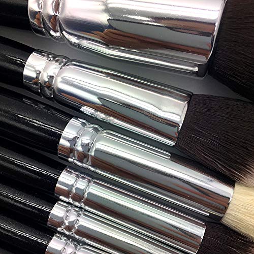 Professional Makeup Brushes Set - 8 pcs Natural Goat Hair & Synthetic Cosmetic Brush Kit with Kabuki, Foundation, Eyeliner, Lip & Powder Brushes | Includes Zipper Pouch | Perfect for Makeup Artists & Beginners | Ideal for Home, Travel & Professional Makeup Application