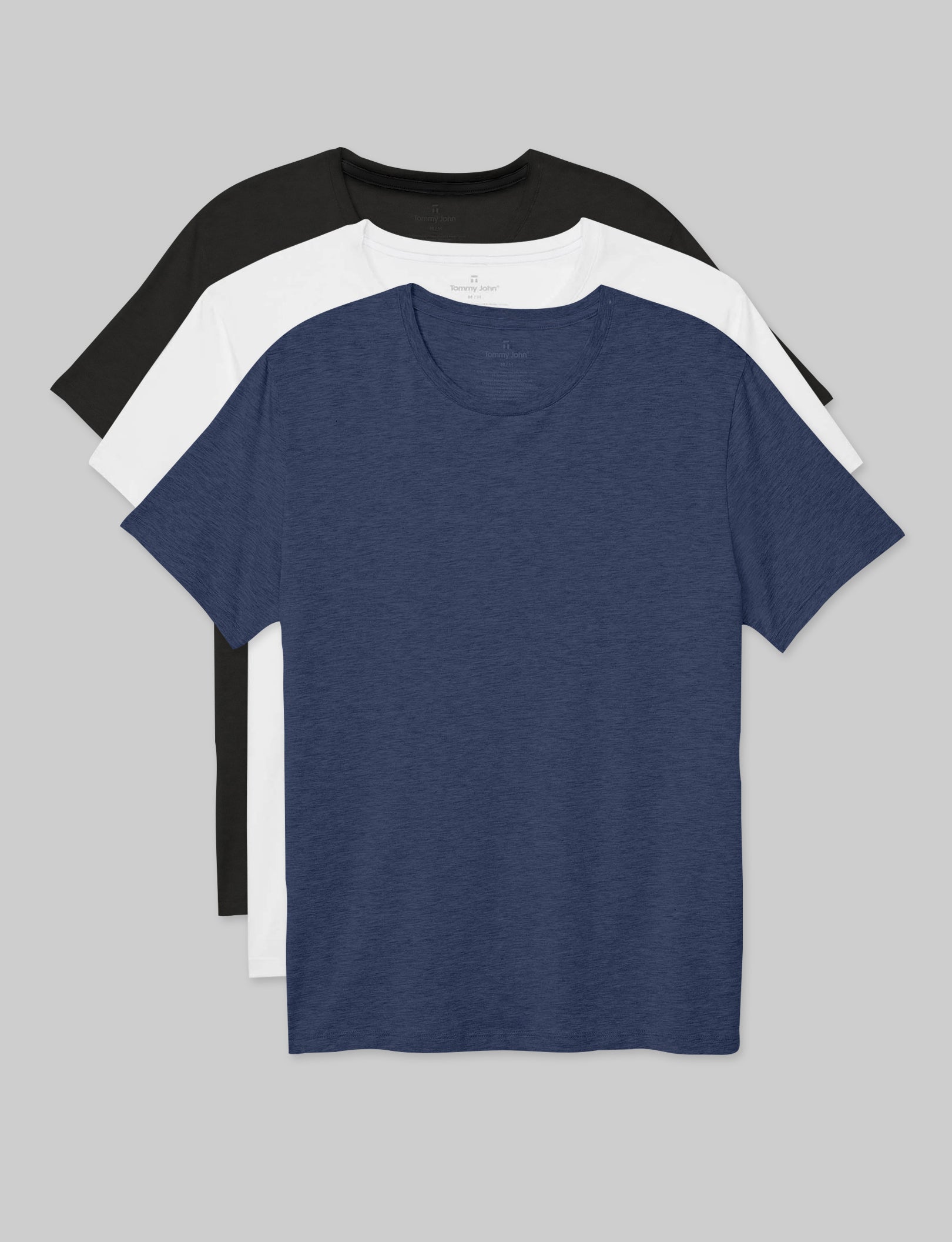 Premium Second Skin Crew Neck T-Shirts (3 Pack) - Ultra Soft Stretch Fit for Men & Women - Perfect for Layering, Gym Workouts & Everyday Comfort
