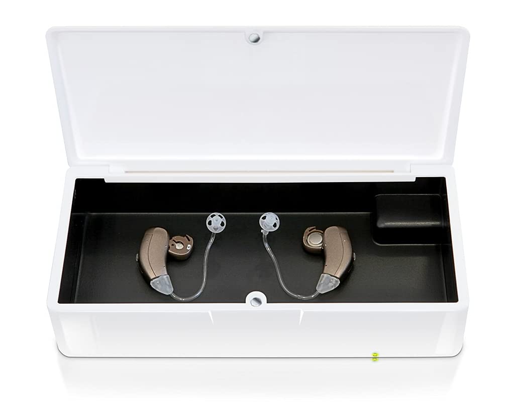 PerfectDry | Electronic Hearing Aid Dryer & Dehumidifier Box | Moisture Removal Storage Case for Hearing Aids, AirPods, Wireless Earbuds, Ear Amplifiers & Cochlear Implants | Keep Your Devices Dry & Protected at Home, Travel or Gym Use