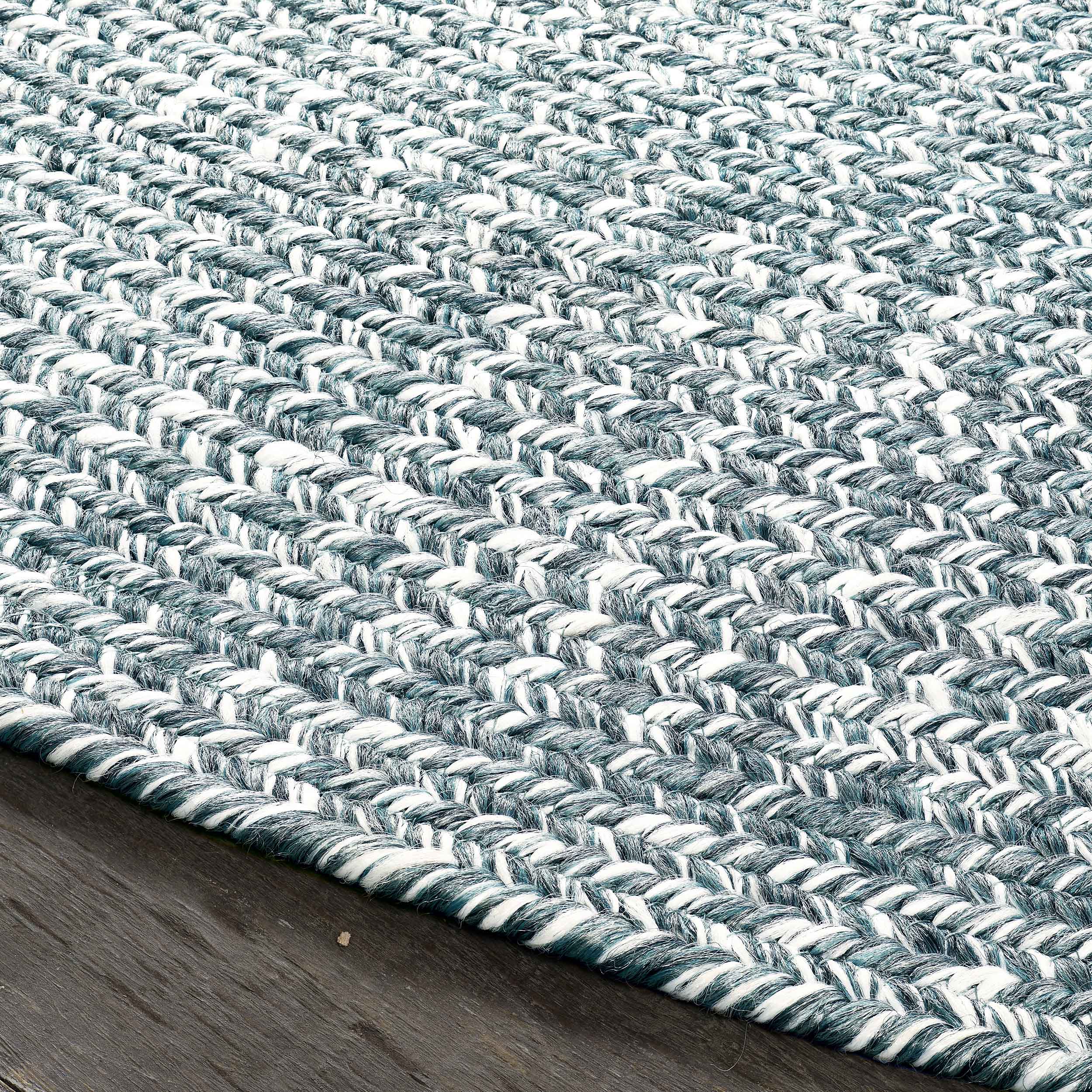 Reversible Braided Area Rug - 2-Tone Indoor/Outdoor Rug for Living Room, Bedroom, Patio & Deck - Non-Slip Durable Floor Mat for Home Decor