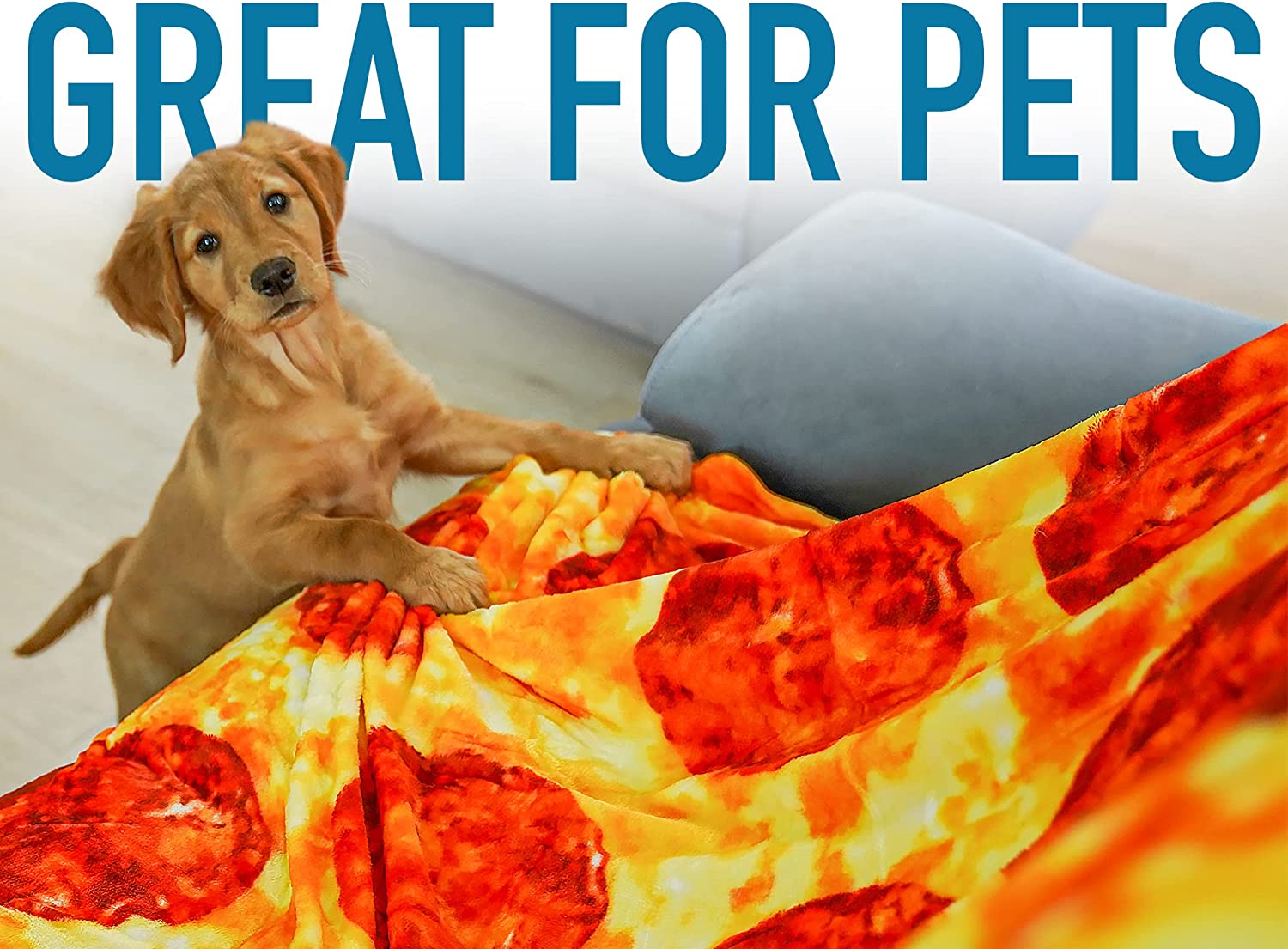 60 Inch Giant Loaded Pizza Blanket - Extra Large Soft Fleece Throw Blanket for Pizza Lovers - Perfect for Movie Nights, Camping & Cozy Home Decor