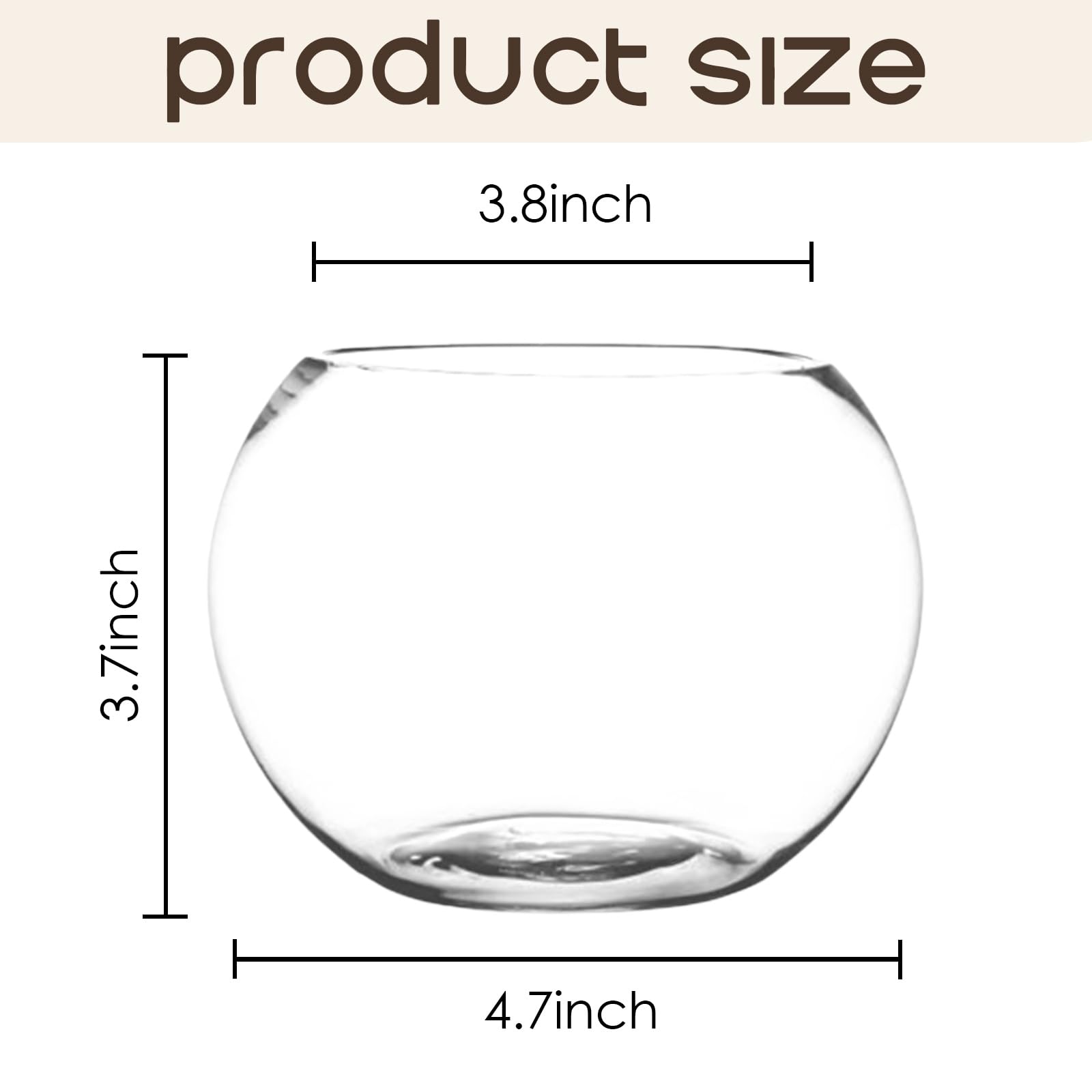 6 Pack Clear Glass Bubble Bowl Vase - 4.7