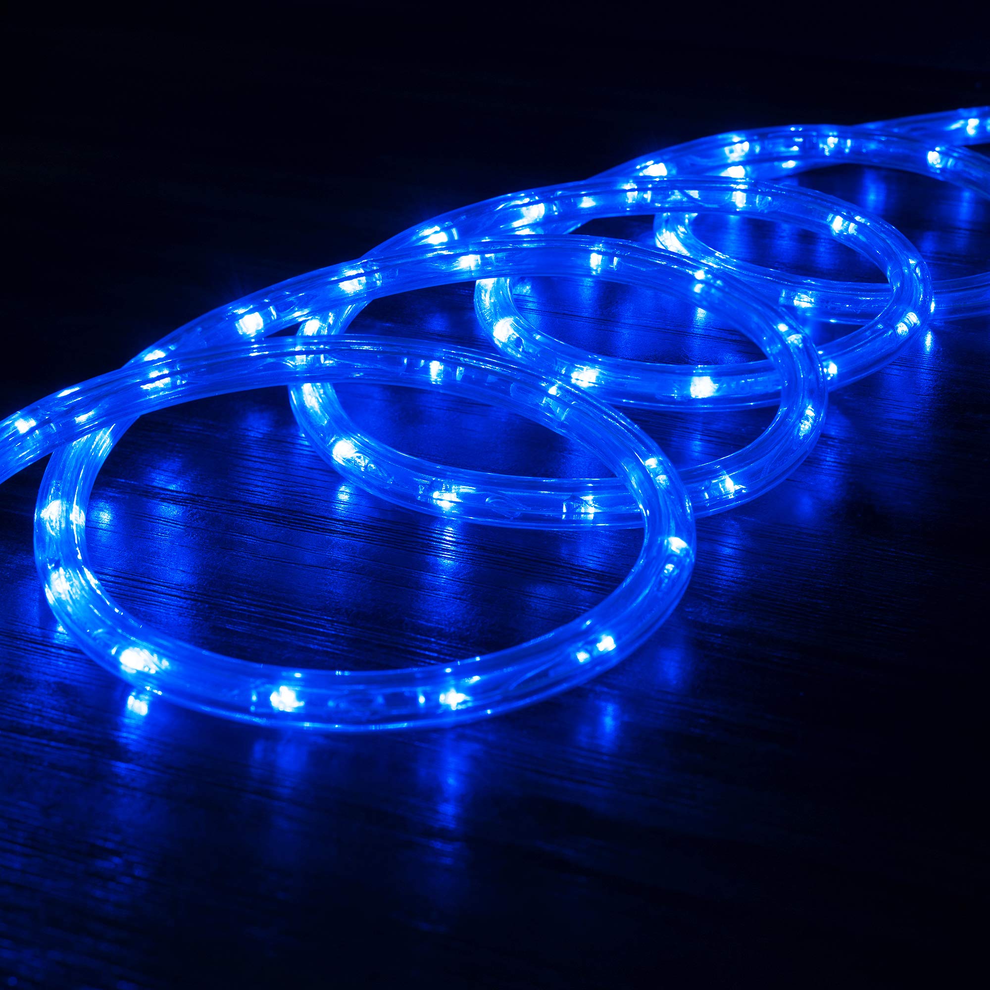 150 ft Blue LED Extendable Rope Lights - Pre-Assembled Waterproof Flexible Tube for Christmas Holiday Decorations - Indoor/Outdoor Party, Wedding, Garden & Patio Lighting - ETL Certified Safety Lights