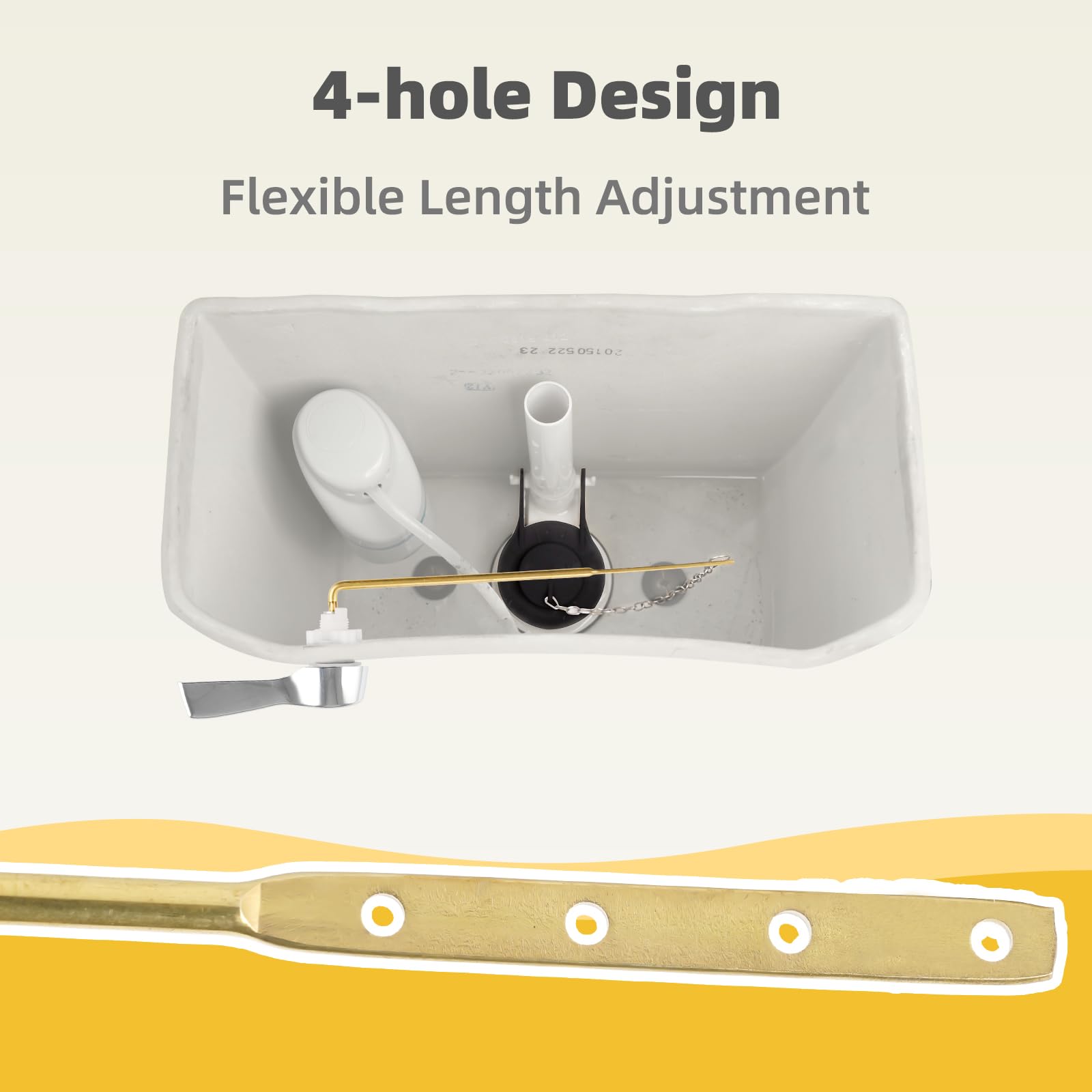 iFealClear 2 Pack Universal Front Mount Toilet Tank Flush Lever Replacement - Solid Brass Chrome Plated with Stainless Steel Chains - Easy Installation for Home Bathroom Repair & Maintenance