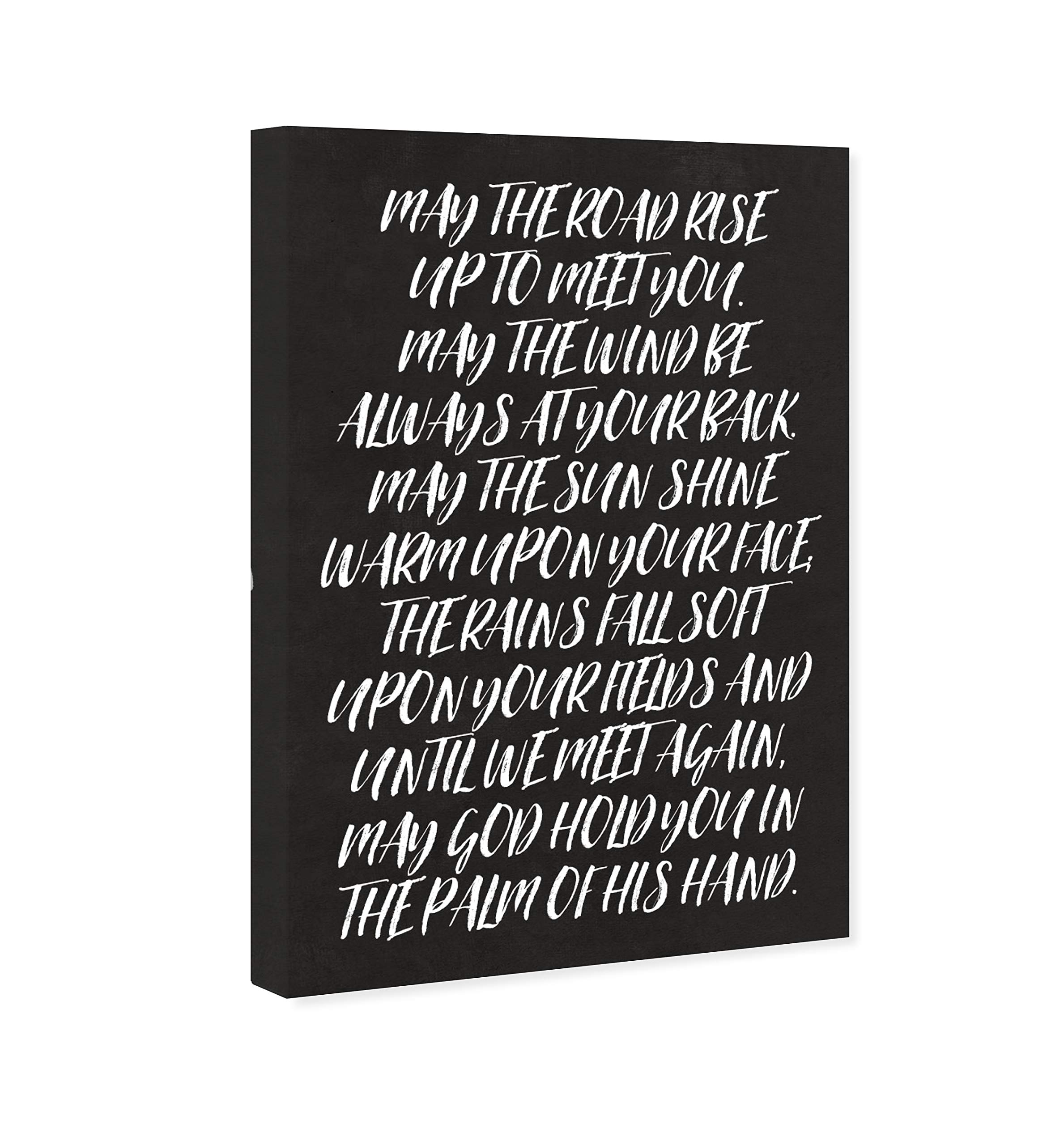 May The Road Rise' Inspirational Wall Art Canvas Prints - Typography & Quote Decor for Living Room, Bedroom, Office
