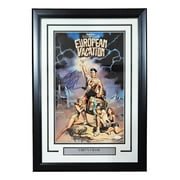 Chevy Chase Autographed Blue Framed 11x17 European Vacation Movie Photo with JSA Hologram COA - Perfect for Film Memorabilia Collectors and Vacation-Themed Home Decor