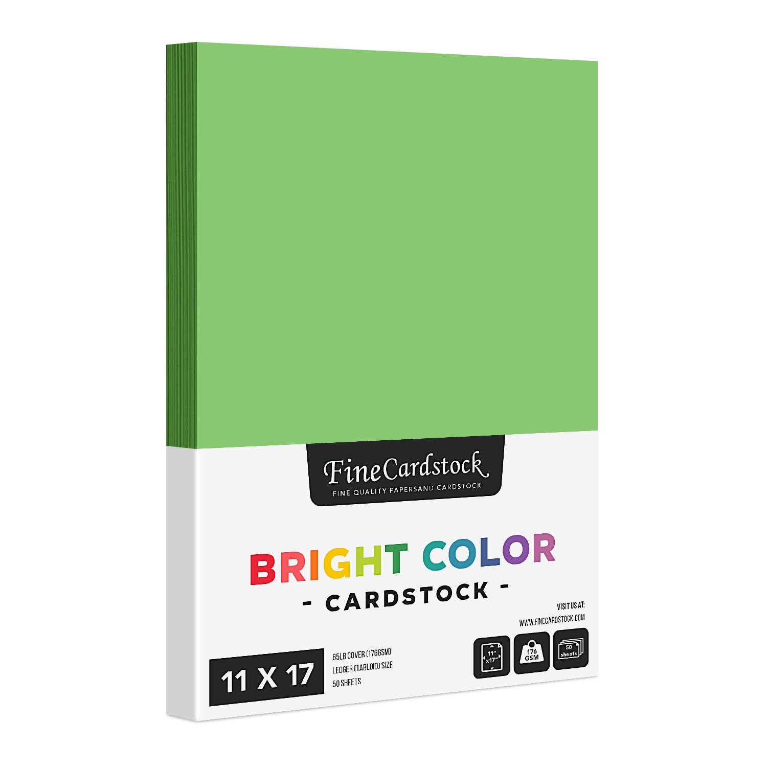 Premium Colored Card Stock Paper - 50 Sheets, 65-lb Thick Cardstock for School, Arts & Crafts | Acid-Free, Lignin-Free | 11