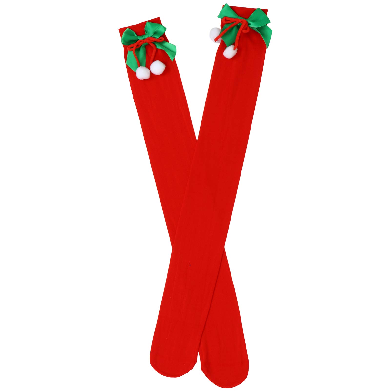 BESTOYARD 1 Pair Christmas Thigh High Socks - Warm Winter Knee High Stockings & Leg Warmers for Women & Girls - Perfect for Halloween Costumes, Christmas Gifts & Holiday Parties