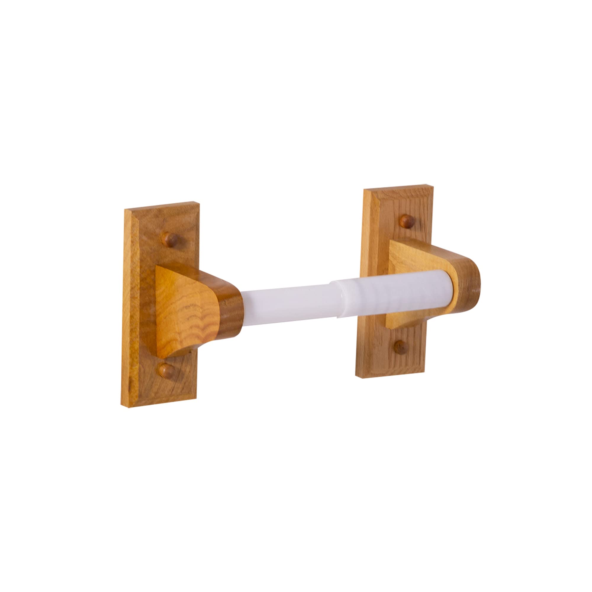 Dalton Rustic Wall-Mounted Toilet Paper Holder - Honey Oak Bathroom Tissue Roll Holder - Perfect for Farmhouse, Cottage & Vintage Style Bathrooms
