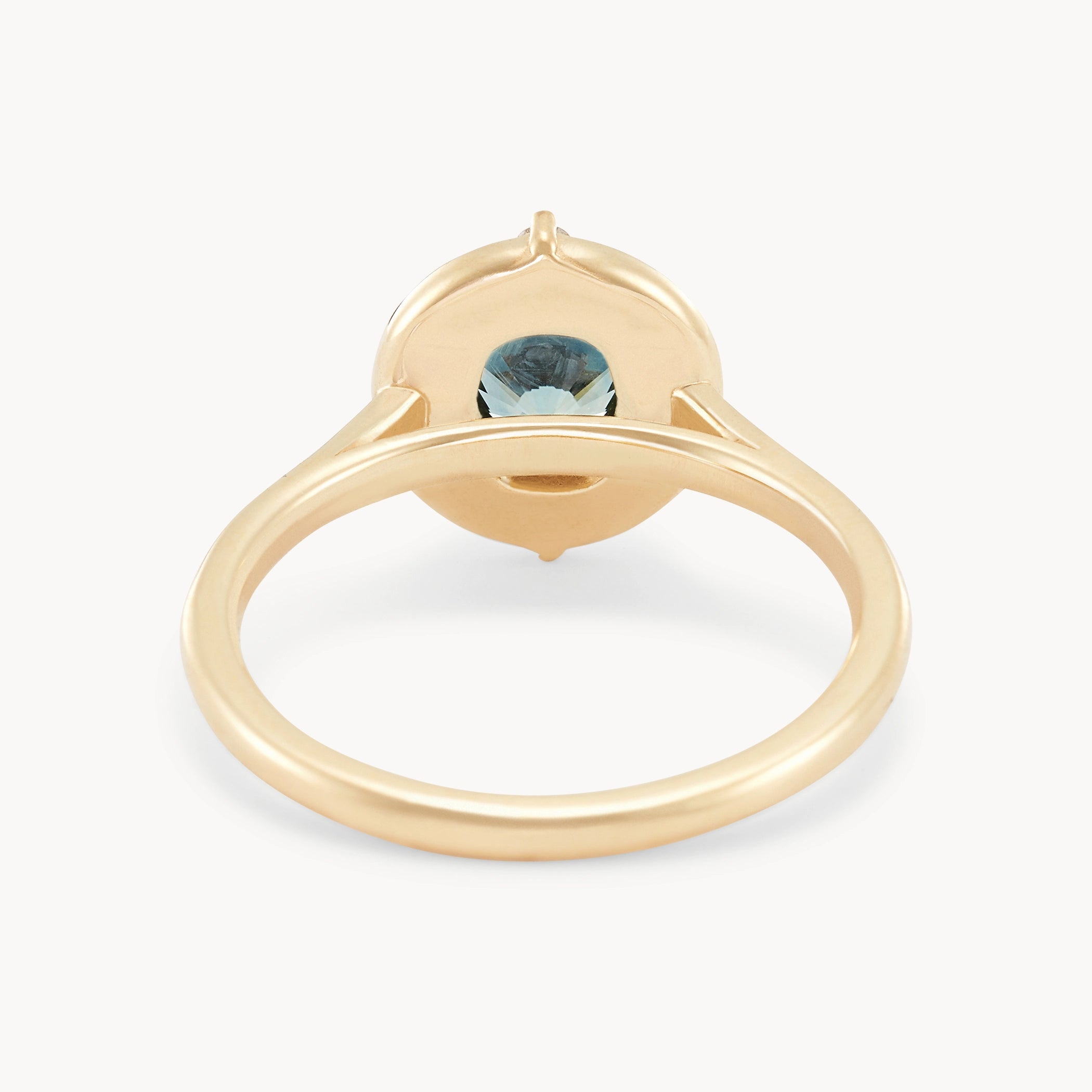 Moonlit Bliss Unique 14K Yellow Gold Ring with Mint Green Sapphire – Perfect for Weddings, Anniversaries & Special Occasions