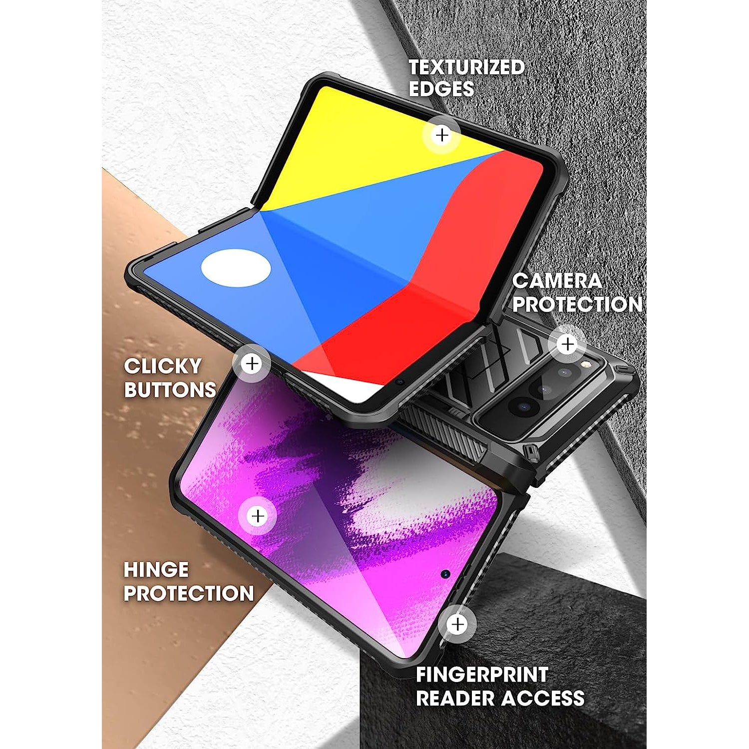 Google Pixel Fold Unicorn Beetle PRO Rugged Holster Case - Heavy Duty Protective Cover with Kickstand & Belt Clip - Shockproof, Drop Protection for Outdoor, Work & Travel Use