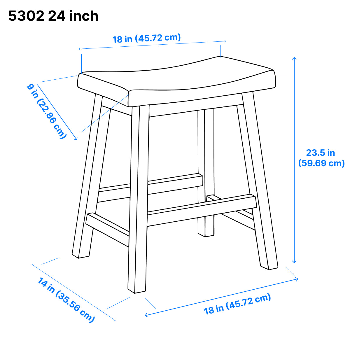 Colt Counter Stool Set of 2 - Black Bar Stools for Kitchen Island, Breakfast Nook & Home Bar | Modern Counter Height Stools with Back Support