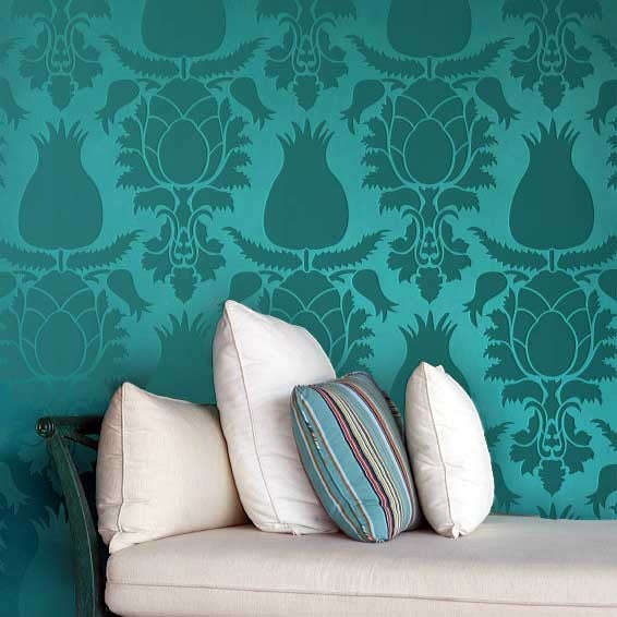 Authentic Uzbek Suzani Wall Stencil - Handmade Traditional Floral Pattern Decal for Home Decor, Living Room & Bedroom Wall Art