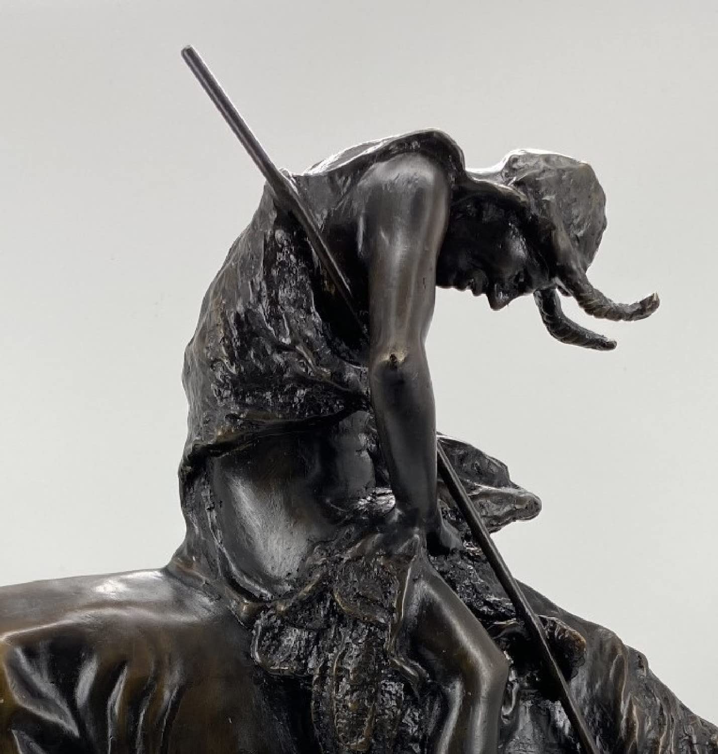 James Earle Fraser Solid Bronze End of The Trail Statue Sculpture - Baby Size | Western Art Decor for Home, Office & Gift | Native American Warrior Figurine for Bookshelf & Desk Display