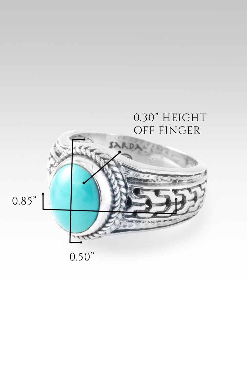 Mexican Turquoise Choose Happiness Ring™ - Handmade Sterling Silver Boho Jewelry for Women, Perfect for Everyday Wear & Special Occasions