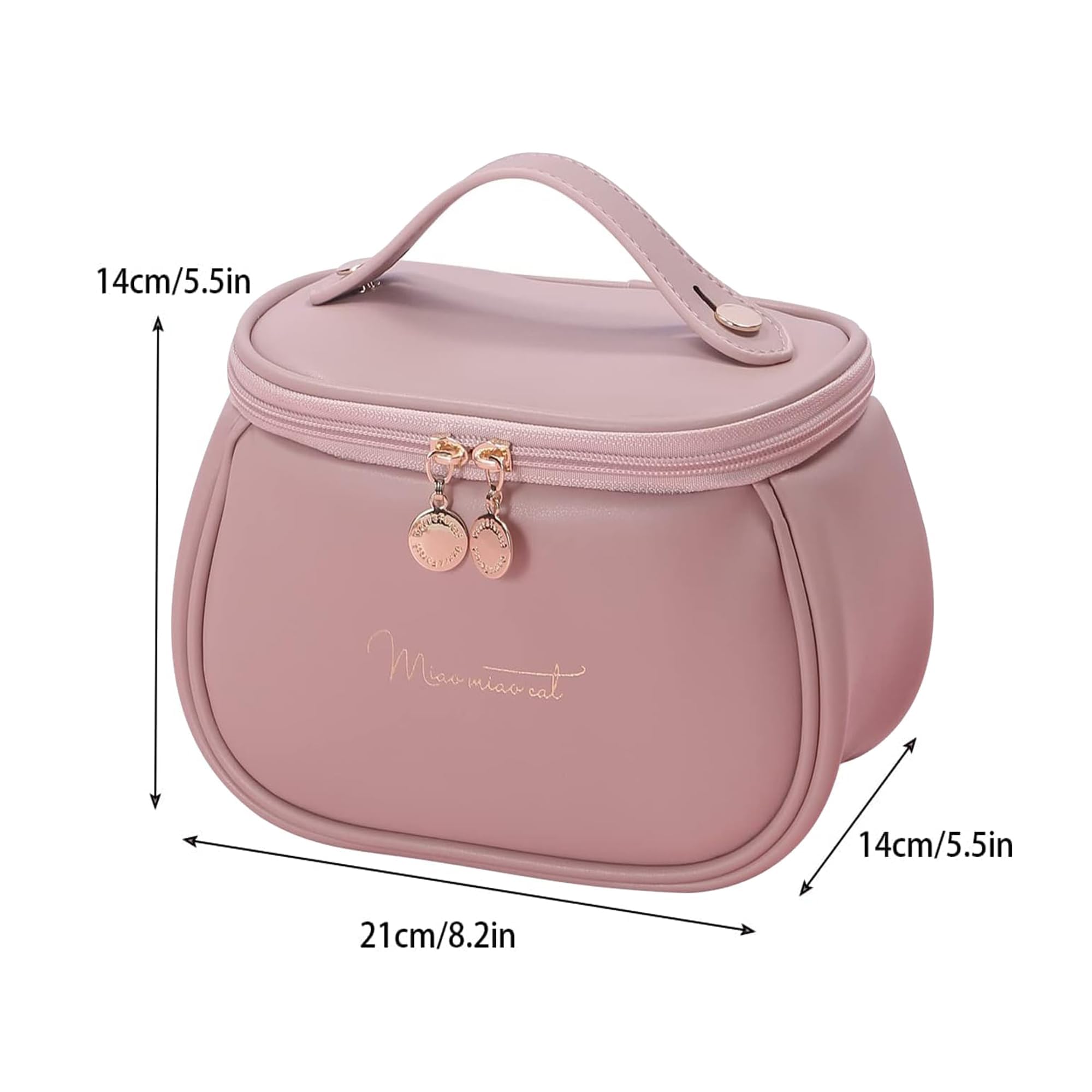 Portable Waterproof PU Leather Cosmetic Bag Organizer - Travel Makeup Case for Women & Girls | Large Capacity Toiletry Pouch for Cosmetics, Skincare & Essentials | Perfect for Travel, Gym & Daily Use