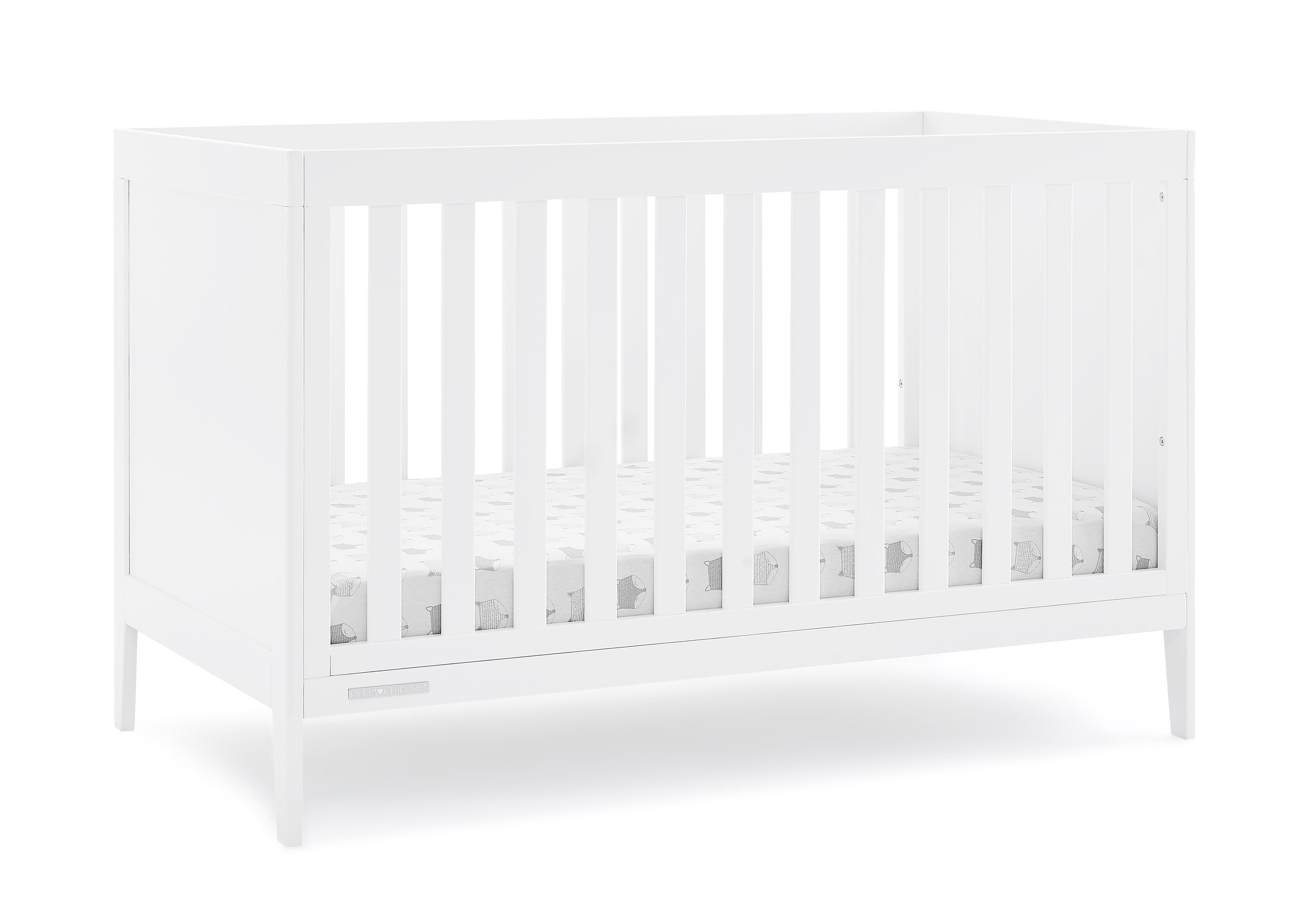 Hayes 4-in-1 Convertible Baby Crib - White Nursery Furniture for Newborn to Toddler Bed | Perfect for Modern Nursery, Bedroom & Daycare Centers