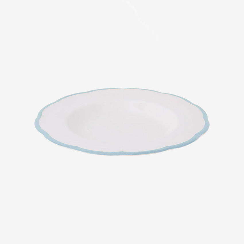 Bitossi Scalloped Rim Soup Plate - Elegant Ceramic Dinnerware for Soup, Salad & Dessert | Perfect for Dining, Entertaining & Gift Giving