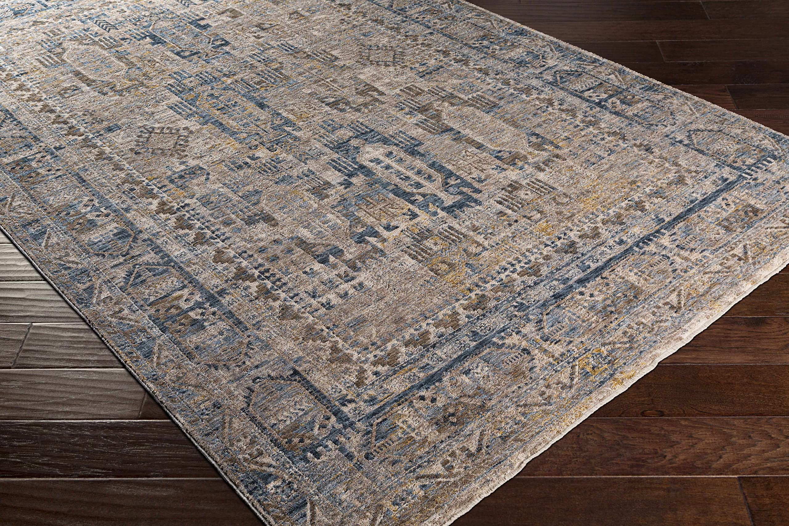 Hauteloom Mundesley Traditional Beige Brown Blue Area Rug 9' x 12'2