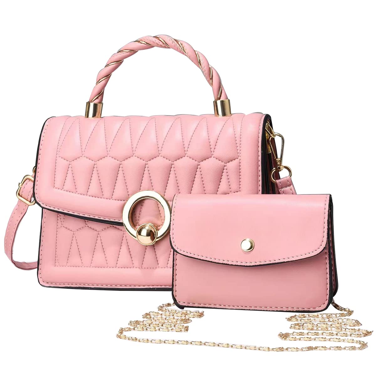 Stylish Rhombic Shoulder Bag for Women - Lightweight Crossbody Purse with Twist Handle, Soft Handbag for Work, Travel & Daily Use