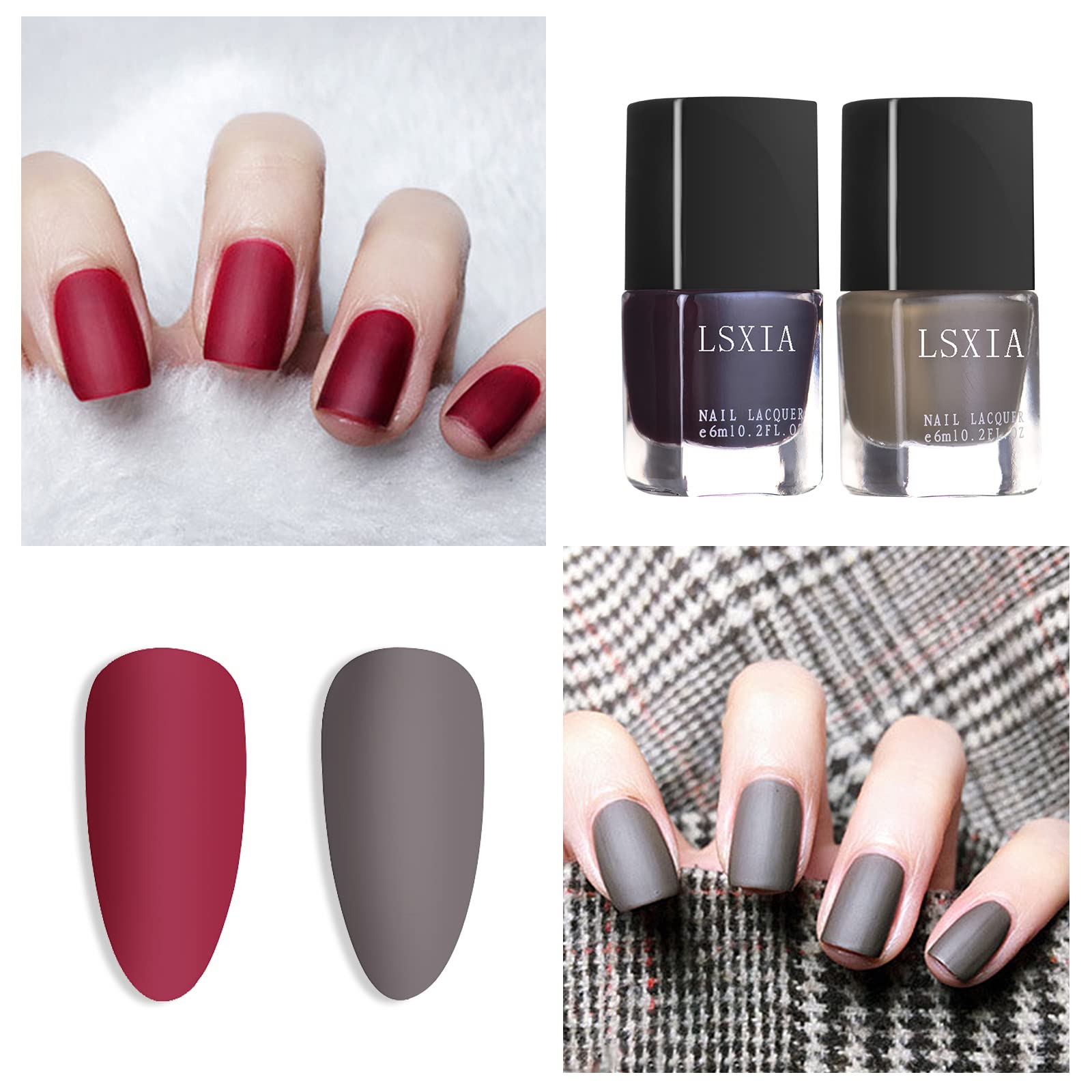 6 Colors Matte Nail Polish Set - Long Lasting Velvet Mist Effect, Waterproof Nail Art Kit for Fall & Winter (6ml/Bottle) - Perfect for Home Manicures, Party Nails, and Holiday Gift Giving