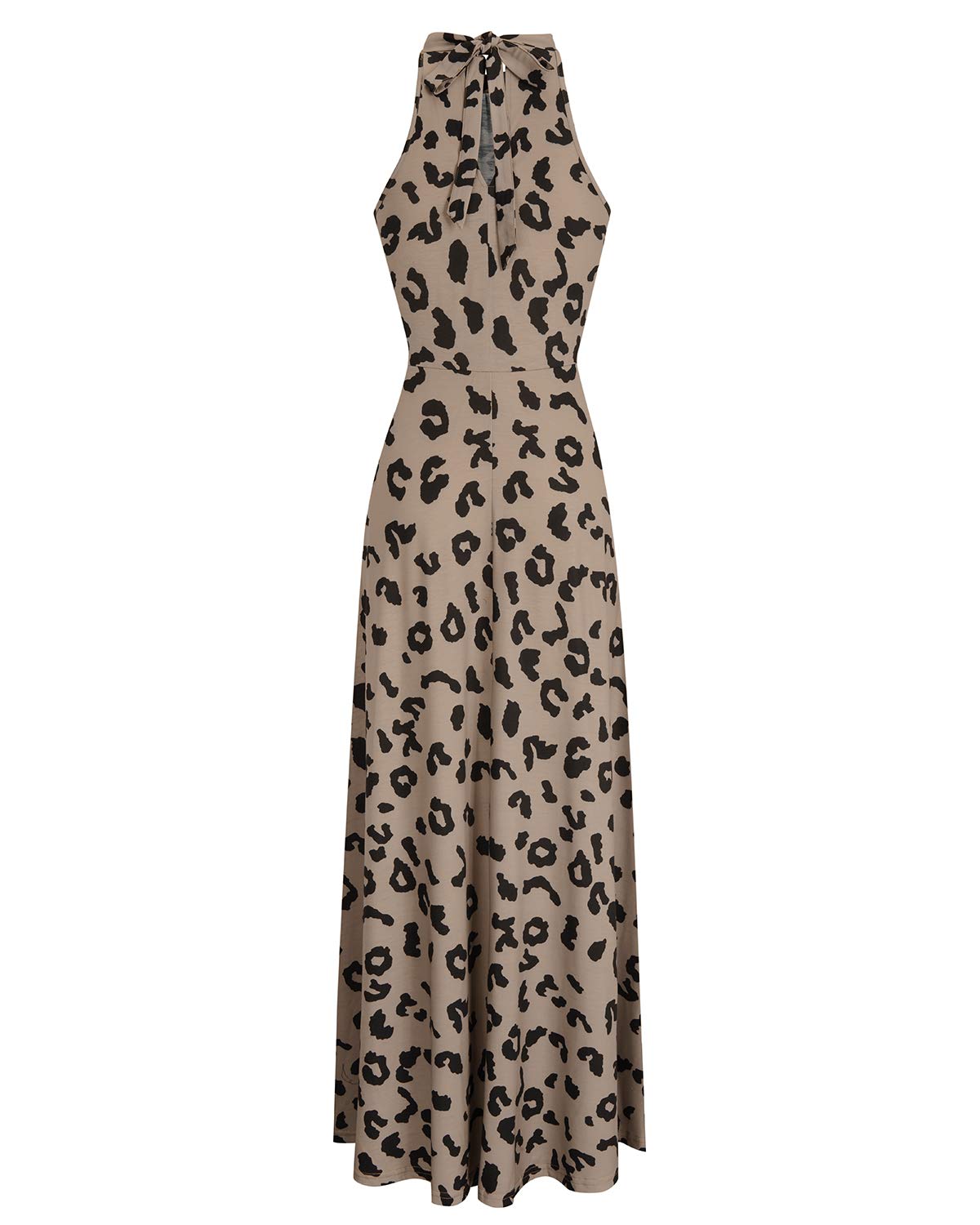 STYLEWORD Women's Summer 2025 Floral Maxi Dress - Halter Neck Elegant Long Formal Gown for Wedding Guest, Beach Party & Special Occasions