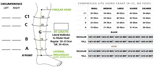 SIGVARIS COMPREFLEX LITE Below Knee Compression Socks 10-15 mmHg - Low Stretch, XLarge Beige - Ideal for Circulation Support, Travel & Recovery