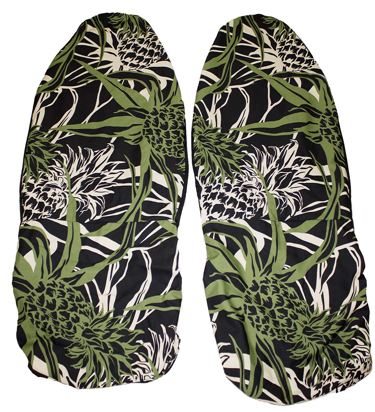 Hawaiian Pineapple Car Seat Covers - Set of 2 Front Bucket Seat Protectors, Breathable & Non-Slip (Yellow/Brown) - Made in Hawaii - Perfect for Beach Trips & Tropical Vacations