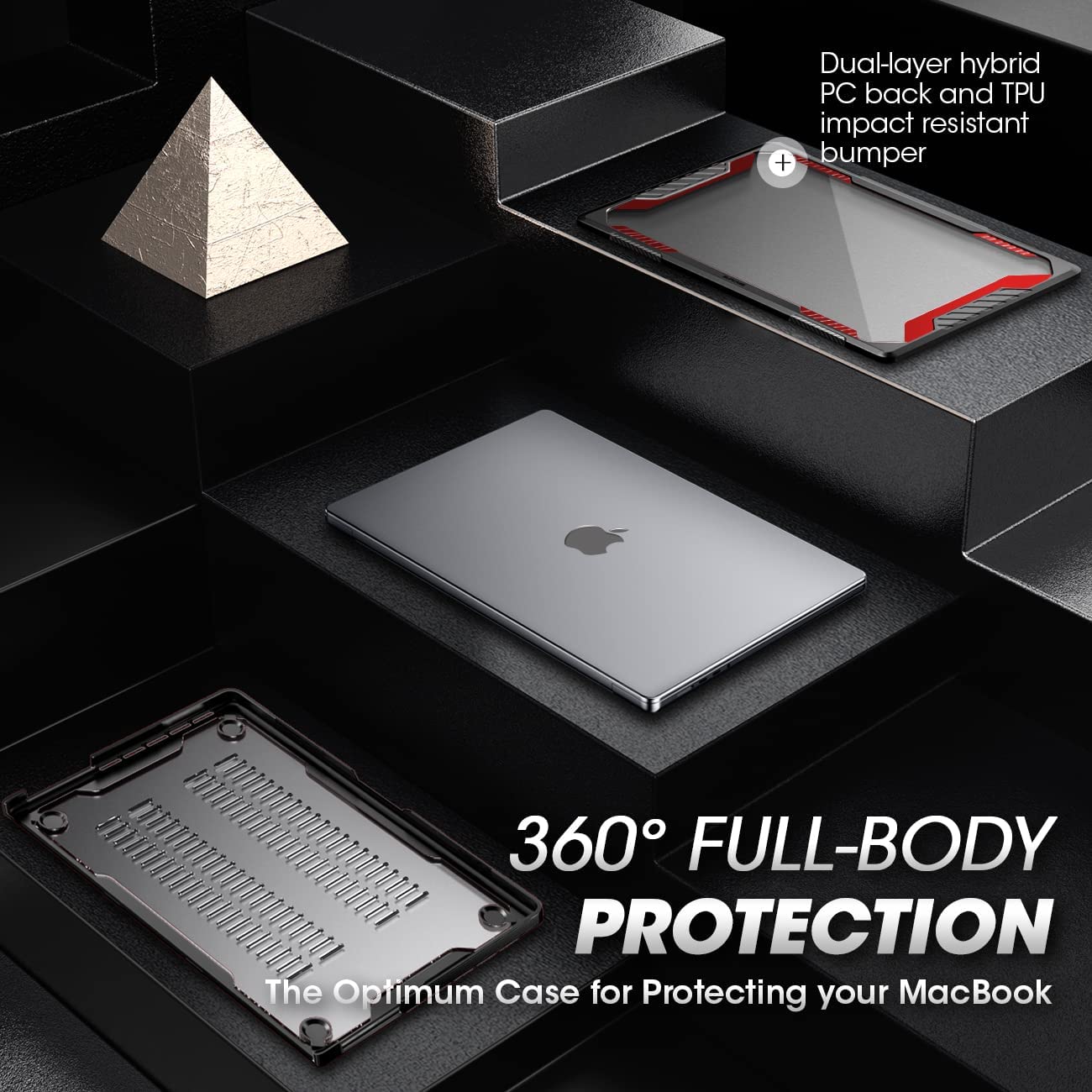 MacBook Pro 16 inch (2021/2023) Protective Case - Unicorn Beetle Series Shockproof Cover in Red | Perfect for Travel, Work & School