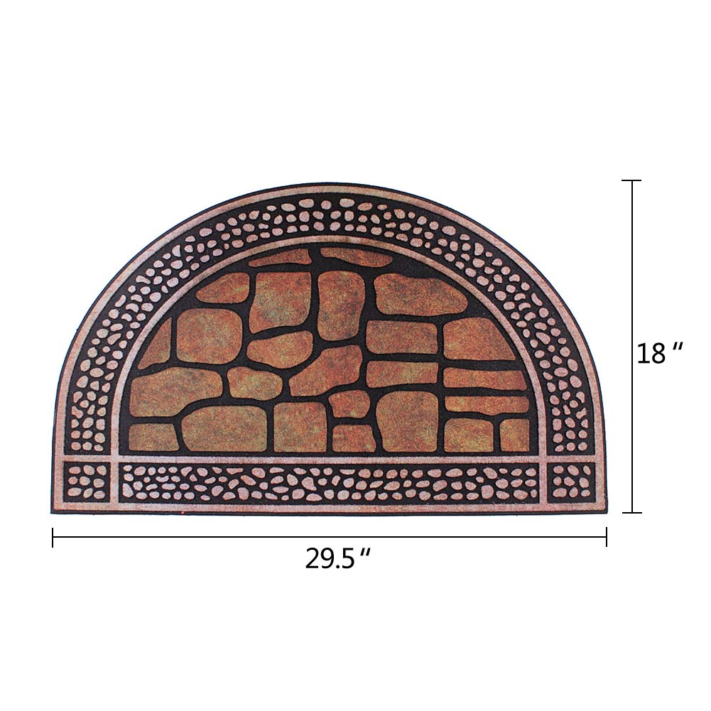 Half Round Welcome Doormat - Heavy Duty, Durable Front Door Mat (29.5
