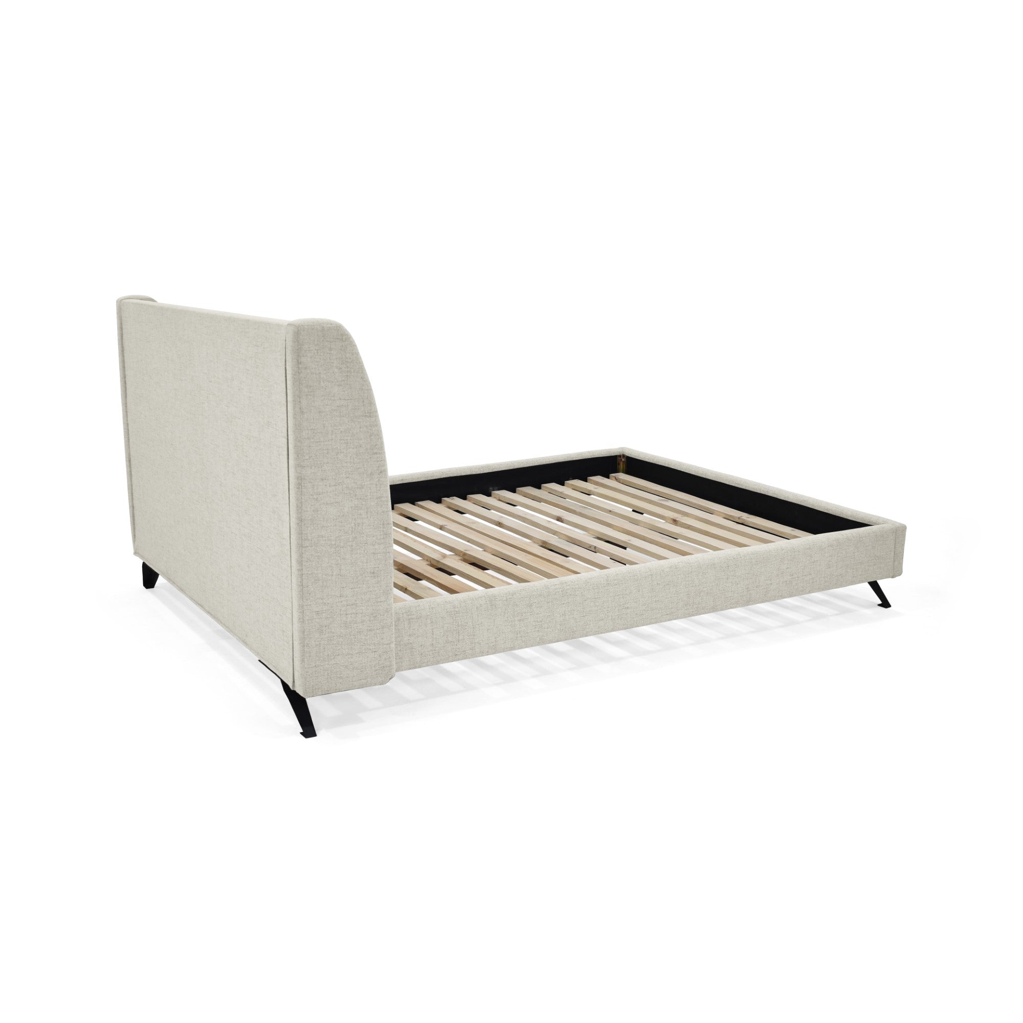 Siena Taupe and Black Bed Frame 162x97cm for Double Mattress 140x190cm with Headboard - Perfect for Master Bedroom, Guest Room, and Modern Home Decor