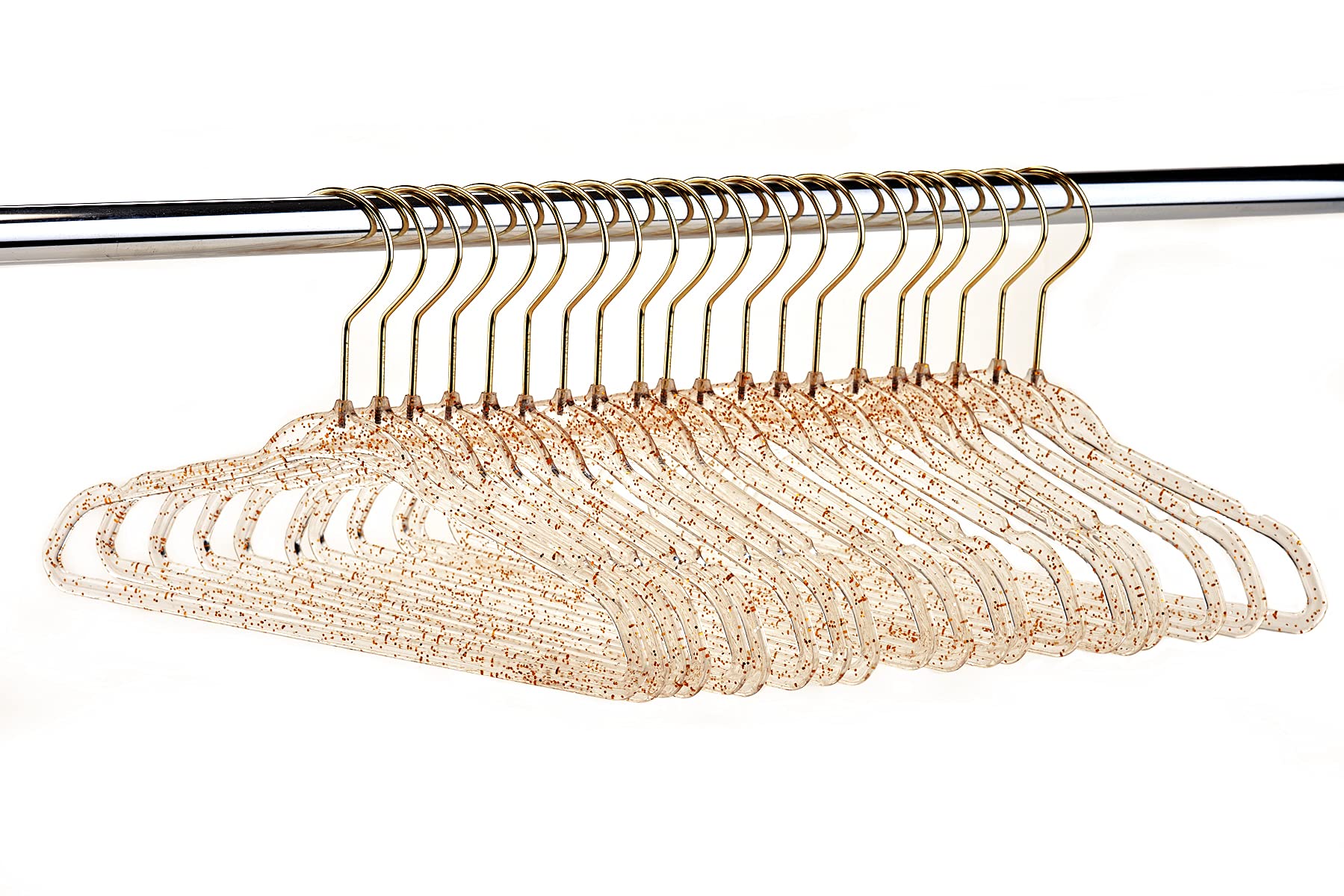 20 Pack Premium Heavy Duty Glitter Acrylic Baby Hangers - Space Saving Non-Slip Clothes Hangers with Gold Hook for Nursery, Closet & Travel - Elegant Baby Clothes Organizer for Toddlers & Infants