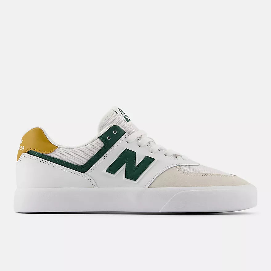 New Balance Numeric 574 Vulc Sneakers - White/Green - Men's Skateboarding Shoes for Street Style & Comfort