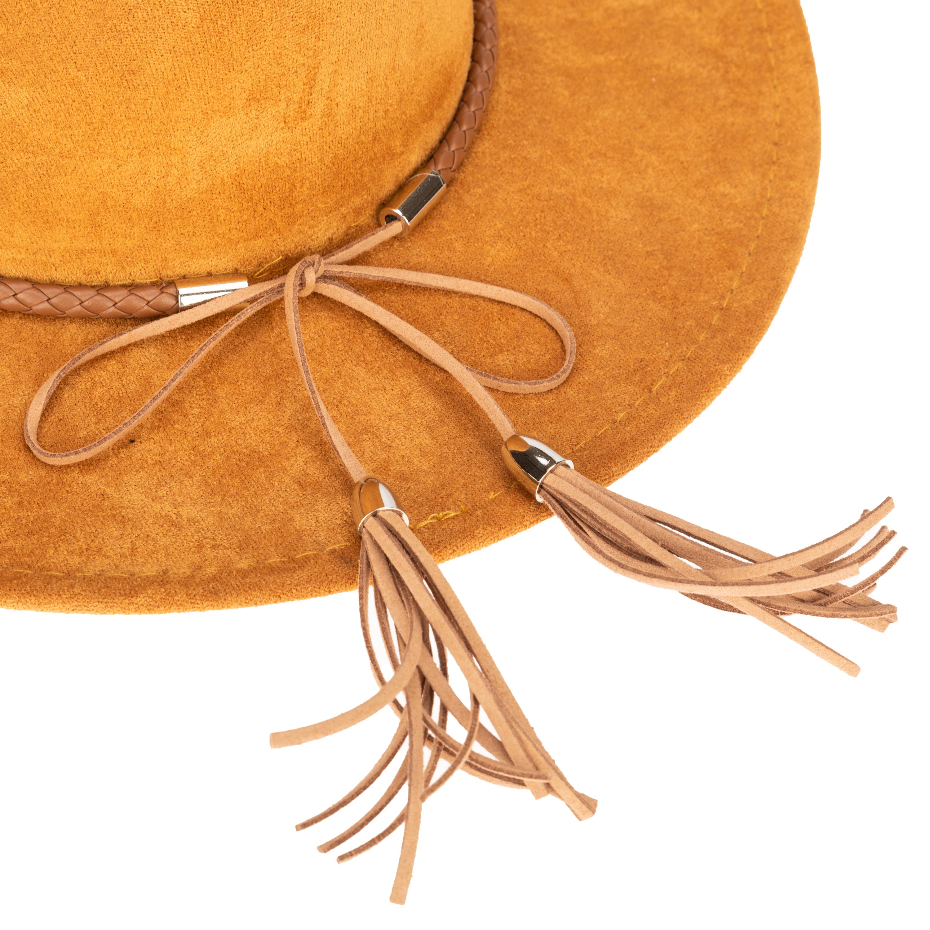 Stylish Faux Suede Fedora Hat with Tassel Back Bow - Elegant Women's Fashion Hat for Outdoor Events, Parties & Weddings