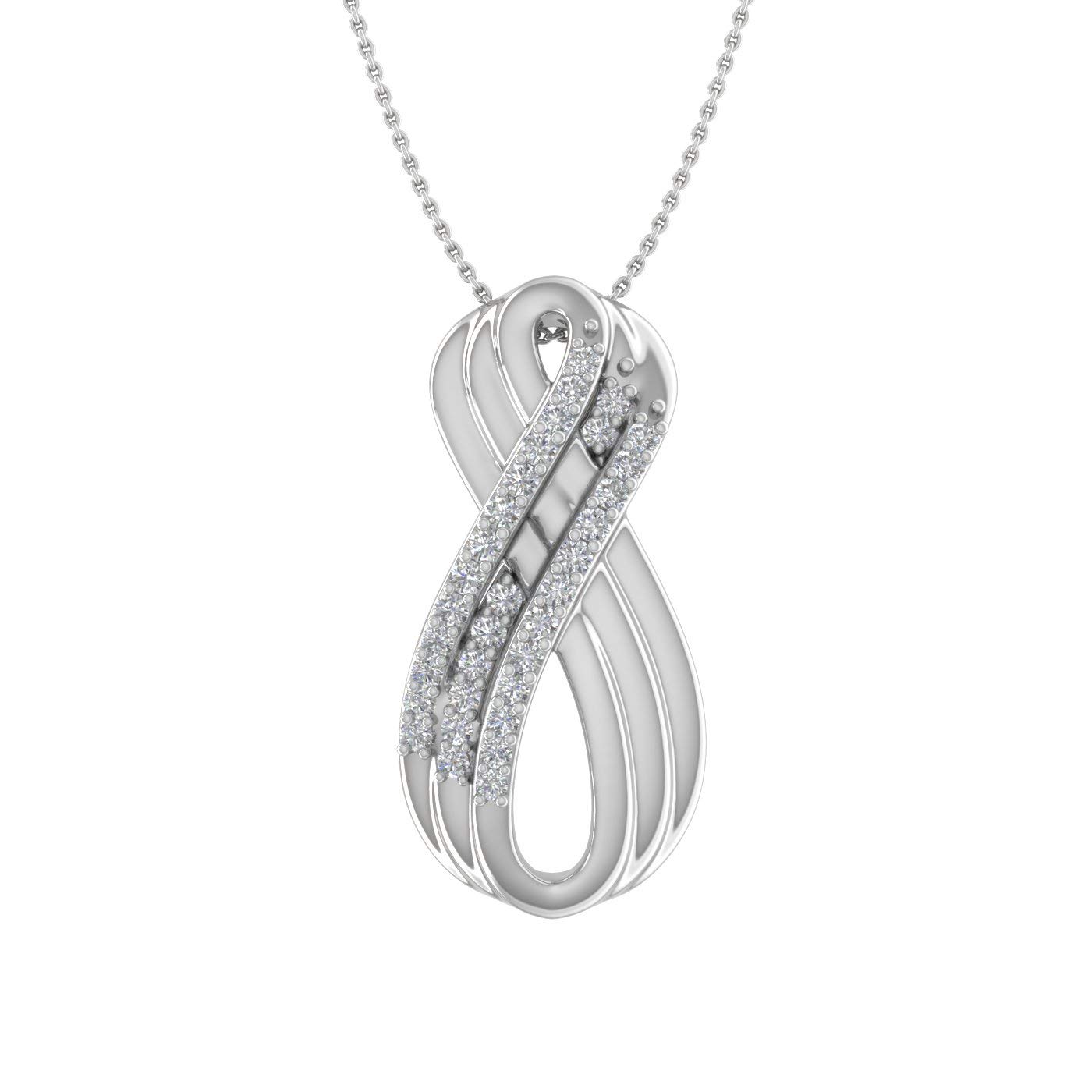 0.15 Carat IGI Certified Diamond Infinity Pendant Necklace in 925 Sterling Silver - Romantic Gift for Anniversary, Valentine's Day & Special Occasions