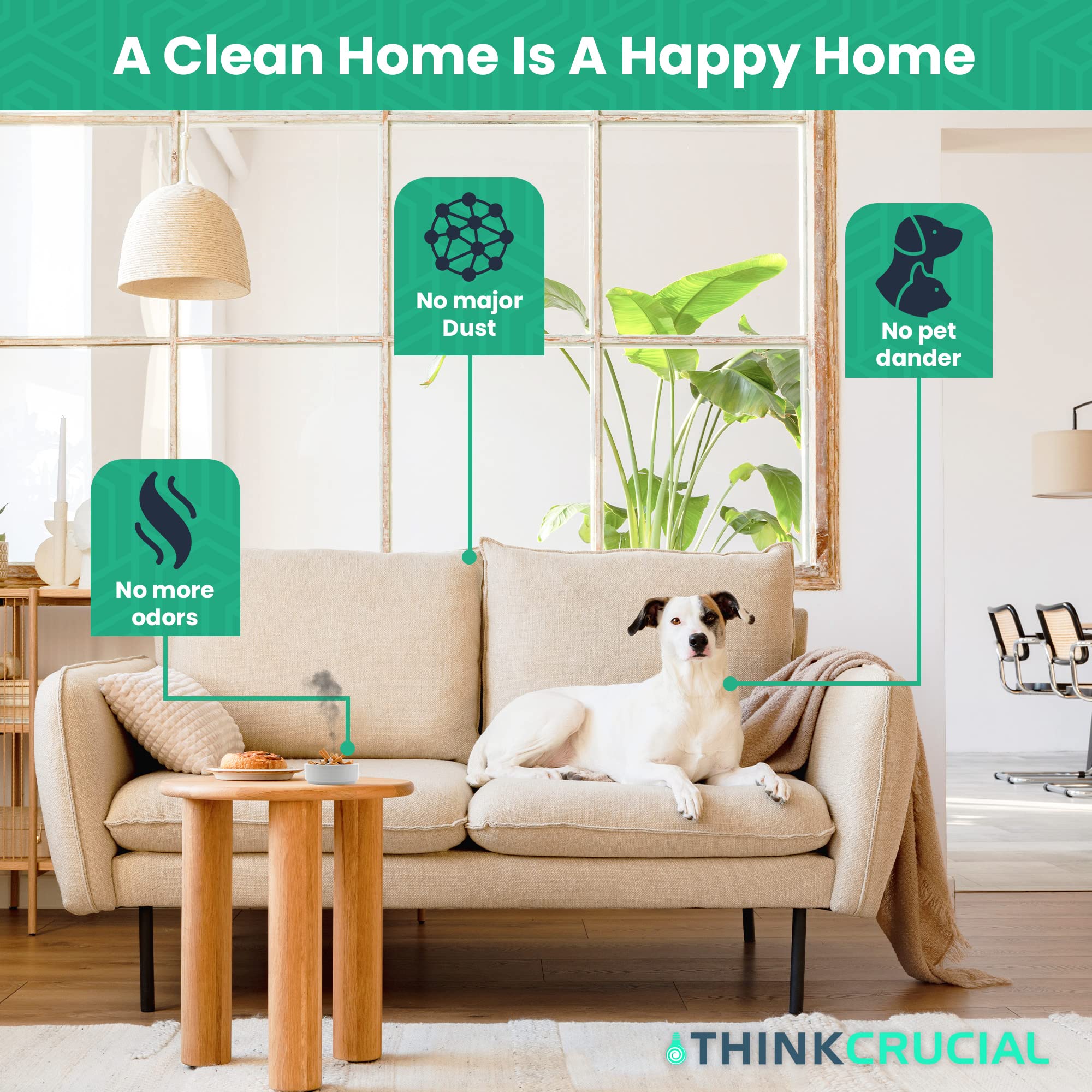 Think Crucial Replacement Vacuum Bag and Filter - Compatible with Hoover Part #2KE2110000, 2-KE2110-000 - Fits Hoover Vacuum Models C2401, RY4001 - Bulk (1 Bag & 1 Filter) - Perfect for Home Cleaning, Pet Hair Removal, and Allergen Reduction