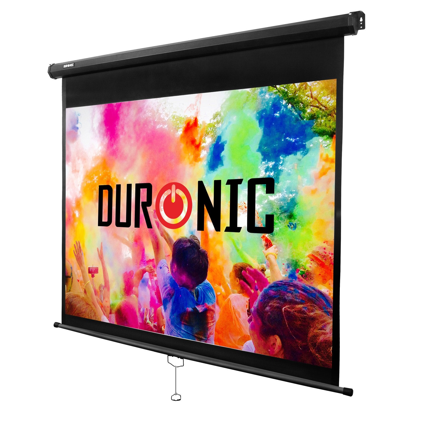 Duronic MPS80/43 80-Inch Manual Pull Down Projector Screen - 4:3 Aspect Ratio for Home Theater, Office & Classroom Presentations | Perfect for Movie Nights, Business Meetings & Educational Use