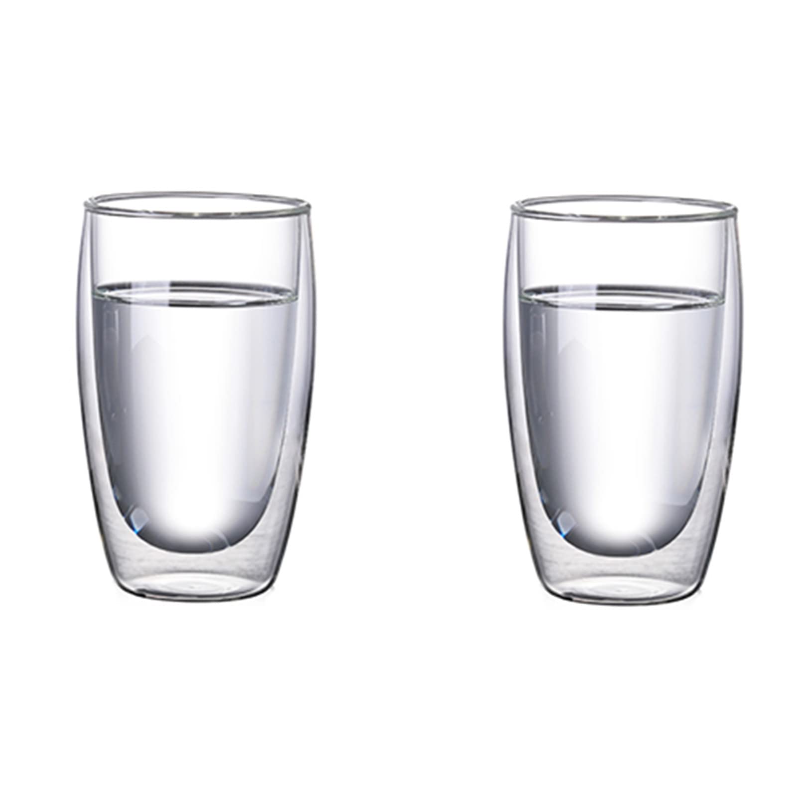 MEUMITY Double Walled Glass Coffee Mugs - 2 Pack Clear Insulated Drinking Glasses for Hot & Cold Beverages, Tea, Milk, Wine - Perfect for Home, Office, and Gifts