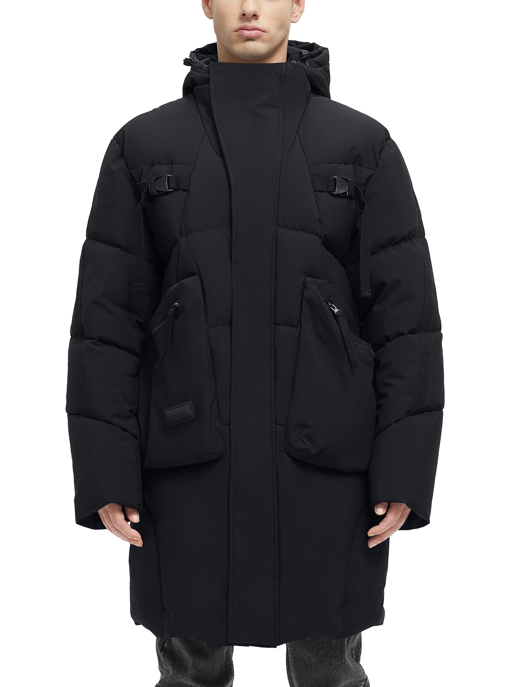 2024 Men's Waterproof Winter Jacket - Heavyweight Hooded Long Coat for Cold Weather | Warm & Windproof Outdoor Snow Coat for Hiking, Skiing & Daily Wear