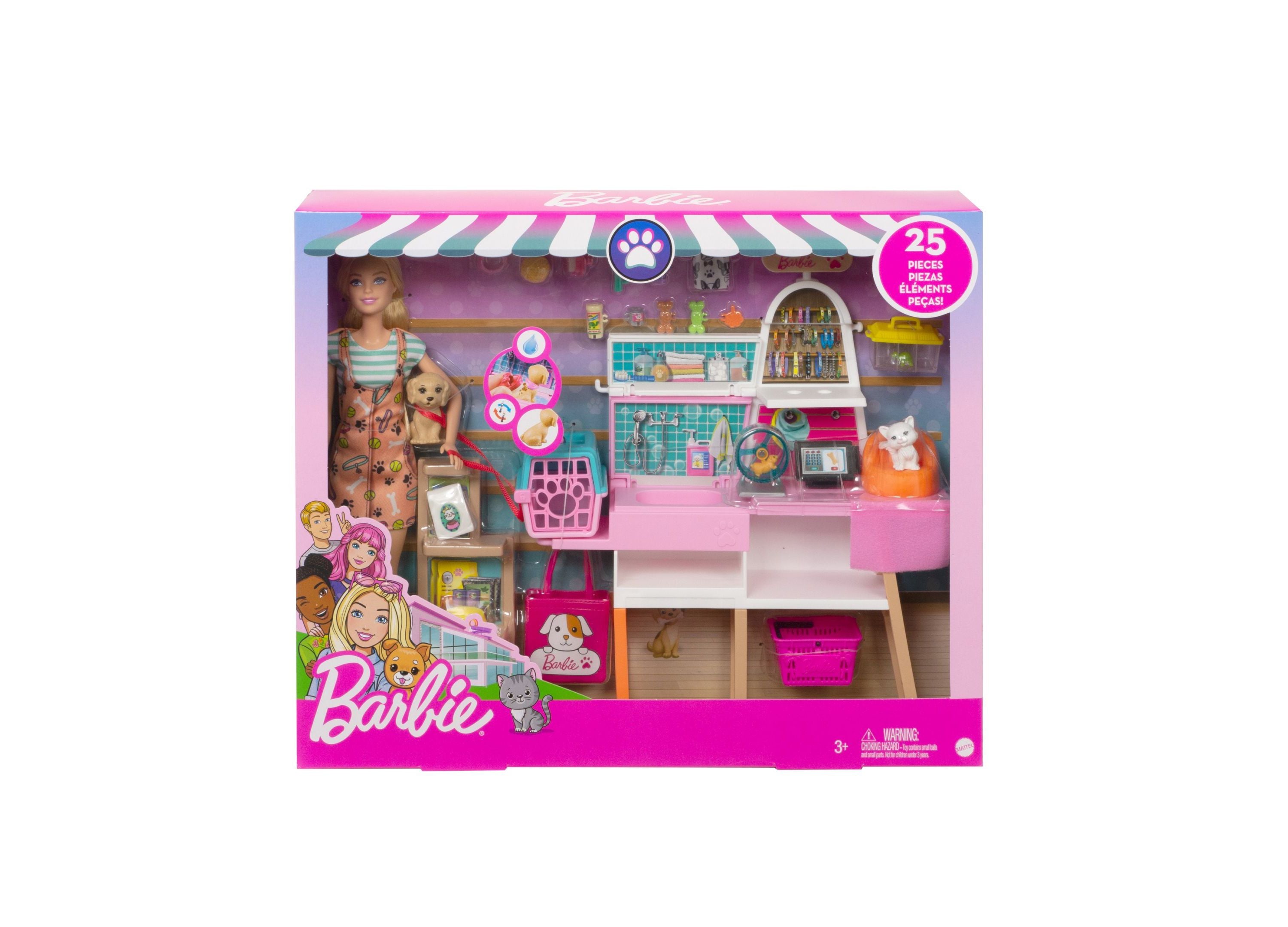 Barbie Pet Boutique Playset - Interactive Grooming Toy Set for Kids with Styling Accessories | Perfect for Pretend Play, Birthday Gifts & Role-Playing Games