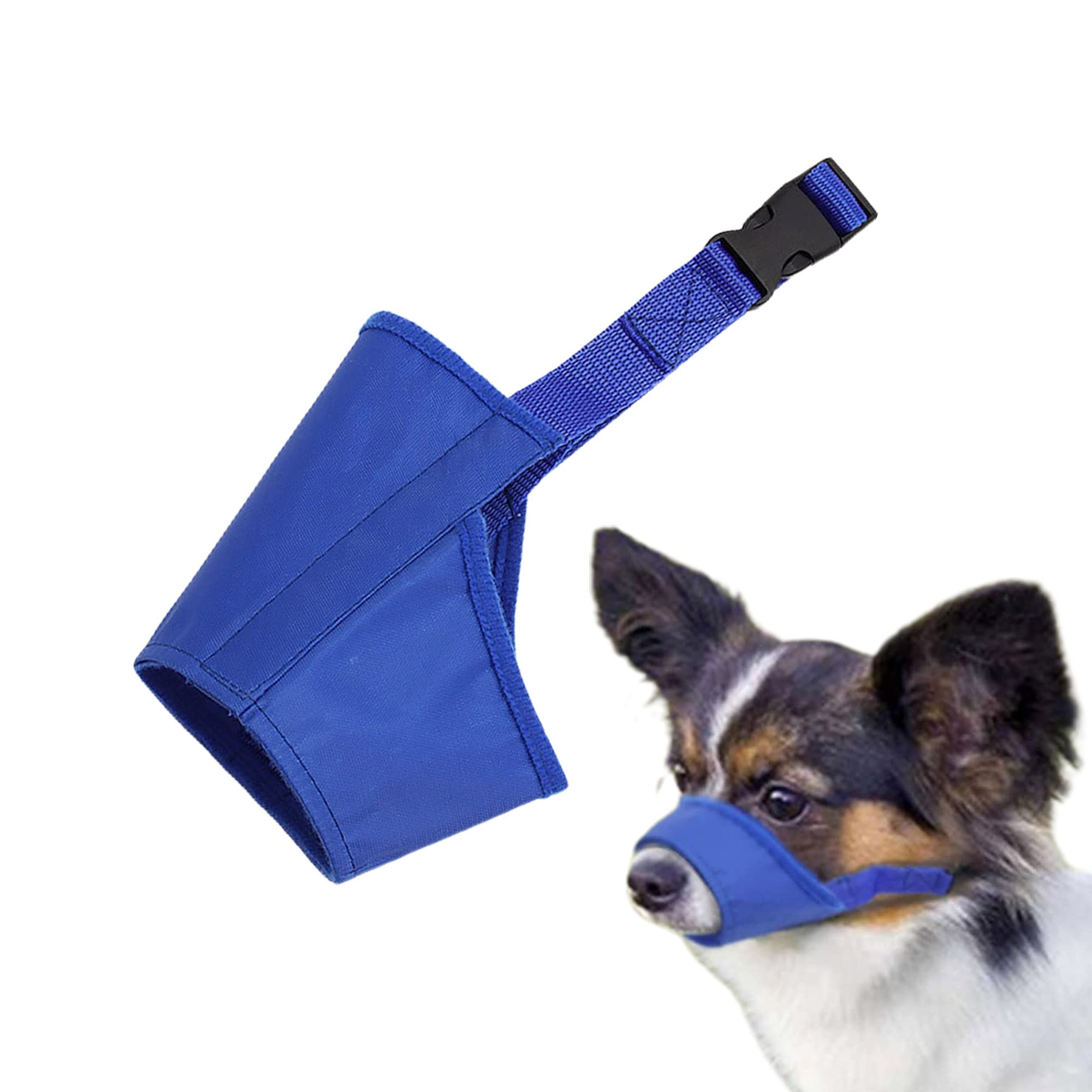 **Parts Express Soft Anti-Biting Barking Chewing Muzzle for Small & Medium Dogs - Breathable, Waterproof, Adjustable Dog Muzzle (Blue, Size S) - Perfect for Training, Grooming & Vet Visits**