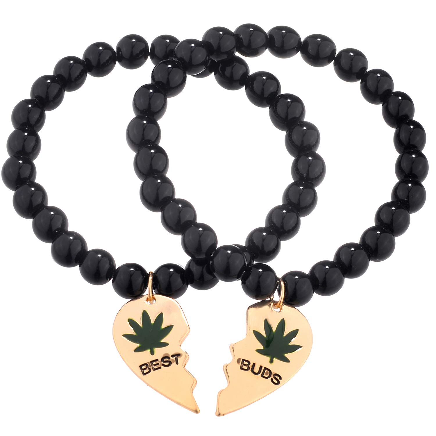 Best Buds Weed 420 Matching Bracelets - BFF Jewelry for Cannabis Lovers