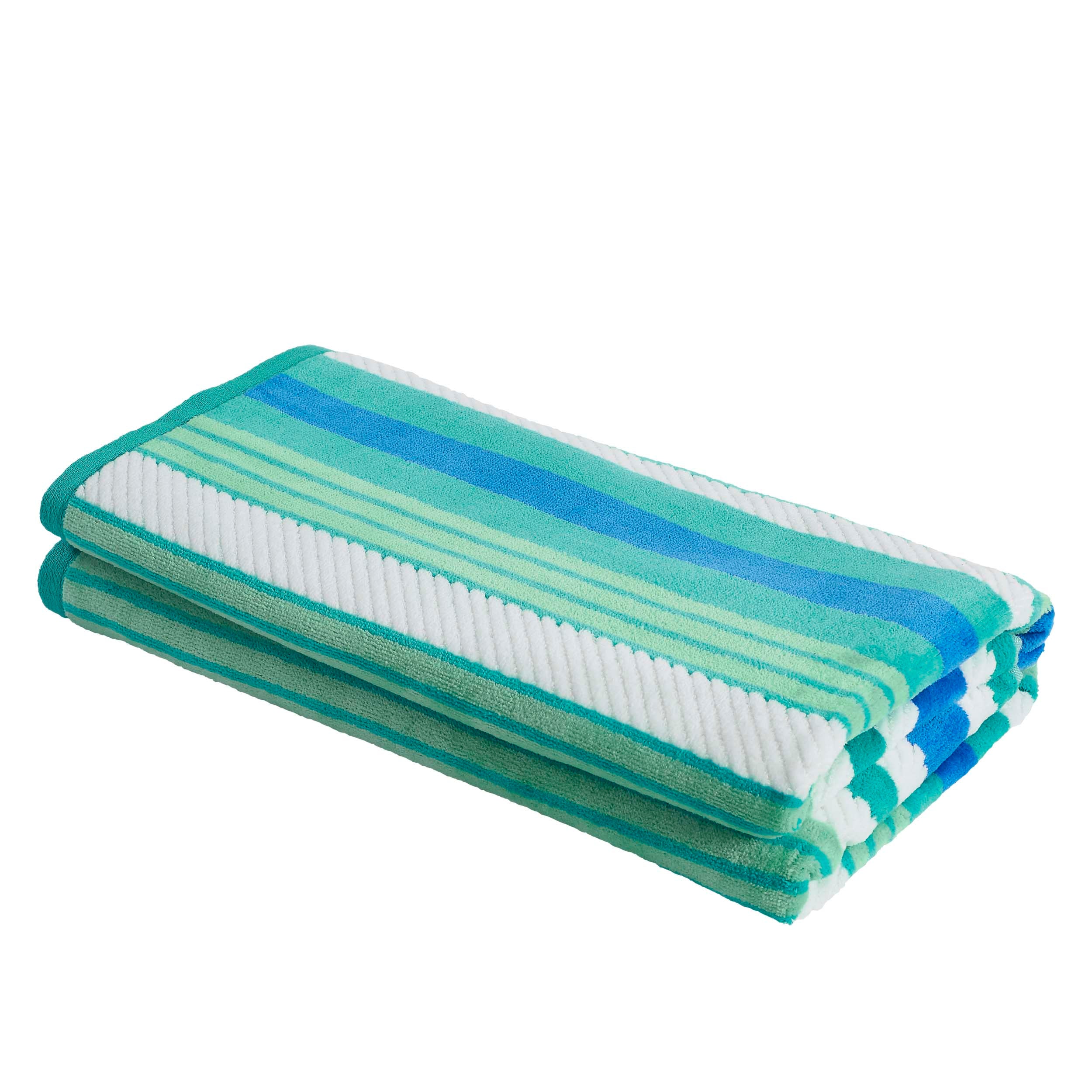 Premium Rope Textured Striped Oversize 2-Piece Beach Towel Set - Soft Quick-Dry Bath Towels for Pool, Beach, Yoga & Gym - Perfect Summer Accessories