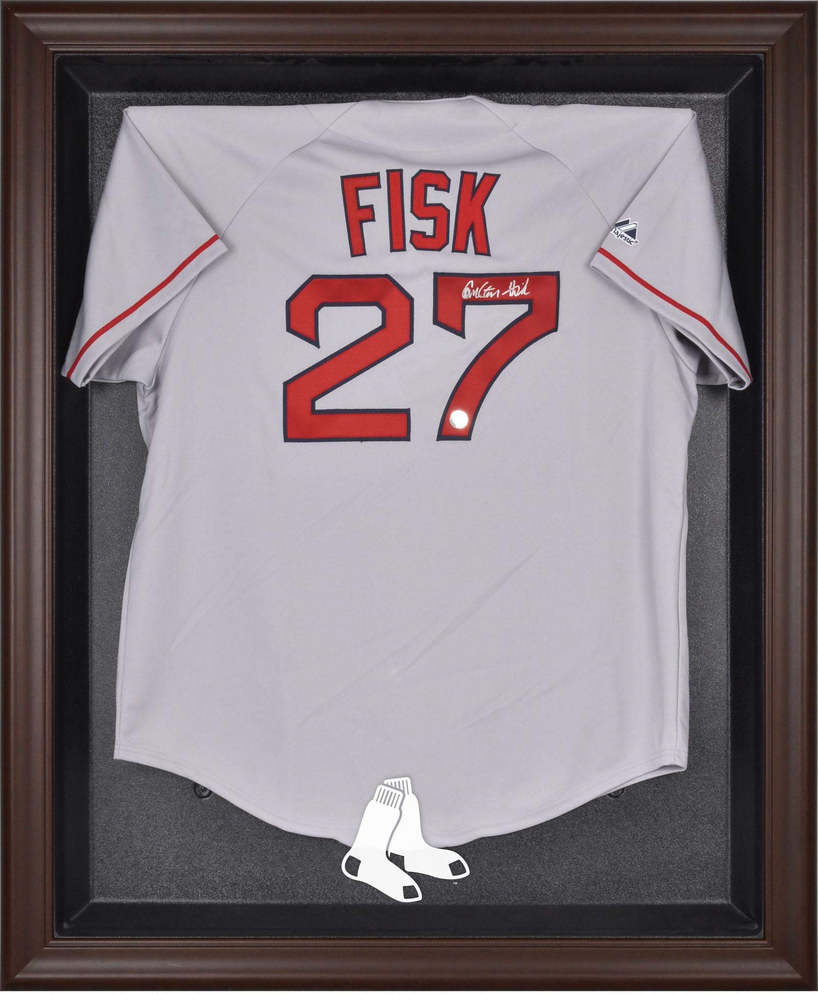 Boston Red Sox (2009-Present) Brown Framed Jersey Display Case - MLB Baseball Memorabilia Shadow Box for Autographed Jerseys - Perfect for Sports Bars, Man Caves & Collectors Rooms