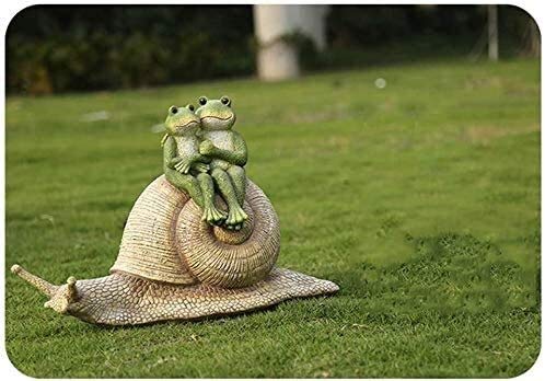 Realistic Outdoor Snail & Frog Statue - Handcrafted Garden Decor, Durable Resin Rockery Sculpture for Lawn, Patio, Yard & Landscape Design | Perfect for Backyard, Pondside & Fairy Garden Themes