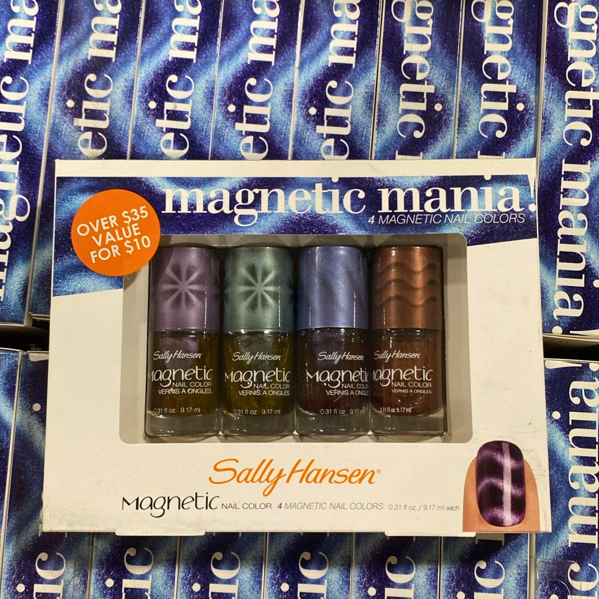 Sally Hansen Magnetic Mania Nail Polish Set - 4 Magnetic Colors, 0.31oz Each (40 Pieces) - Perfect for Salon, Home Manicures & Gift Giving