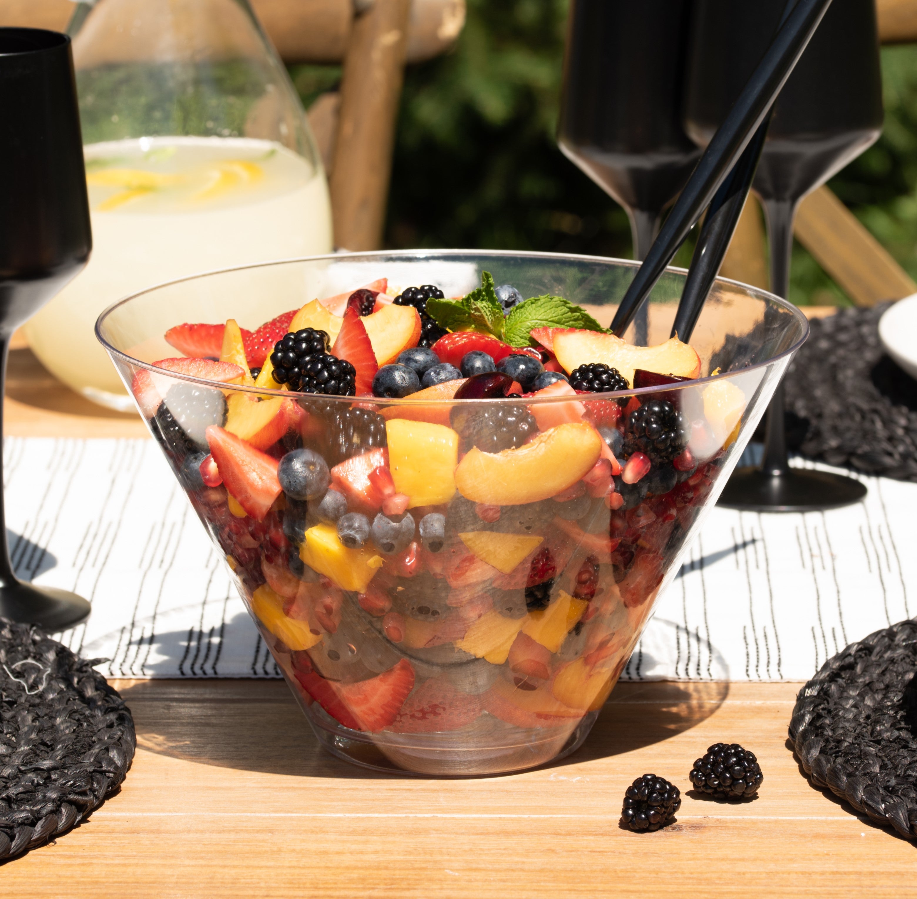 5 Pack Clear Plastic Cone Salad Bowls - Lightweight & Durable for Parties, Picnics, and Home Dining