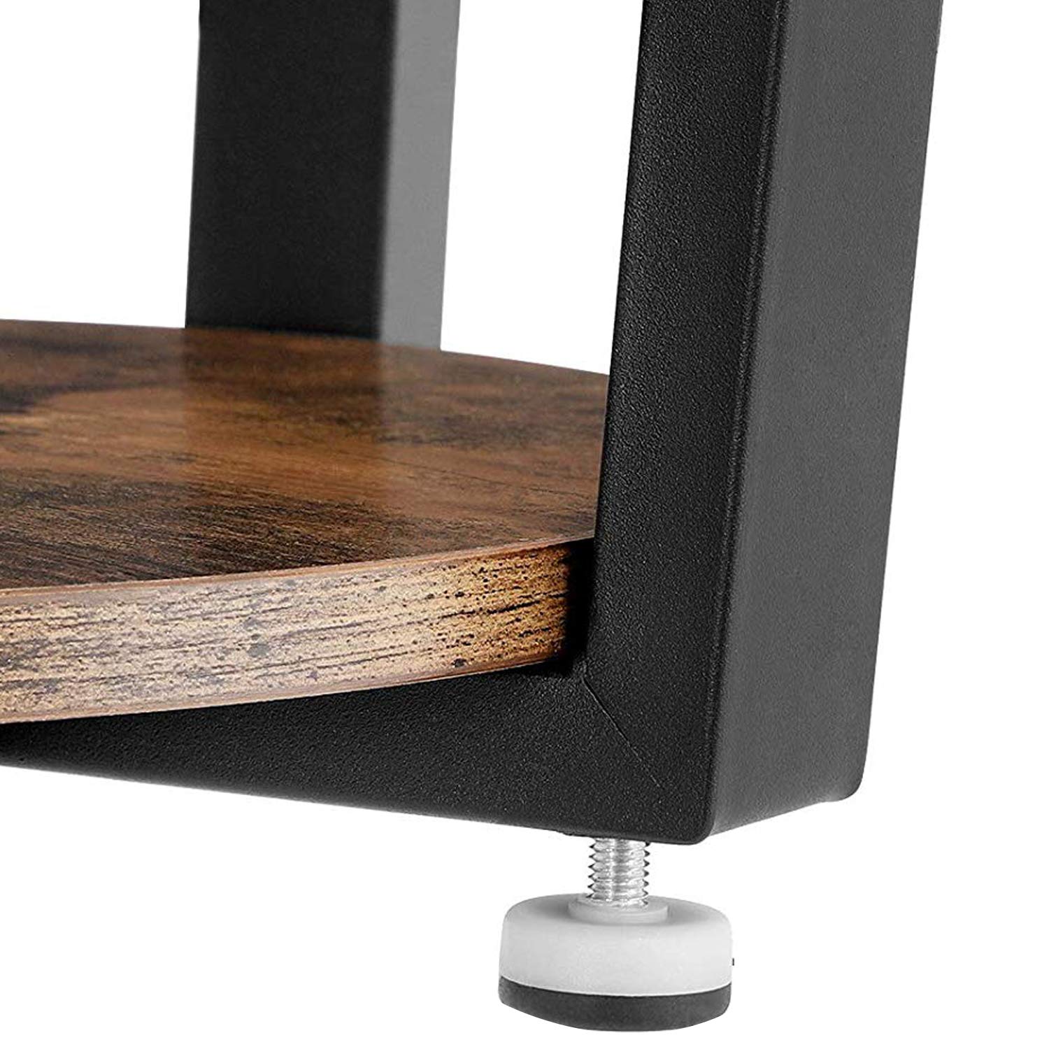 Benjara Stylish Iron and Wooden End Table with Open Bottom Storage Shelf - Brown and Black Accent Table for Living Room, Bedroom, or Office Decor