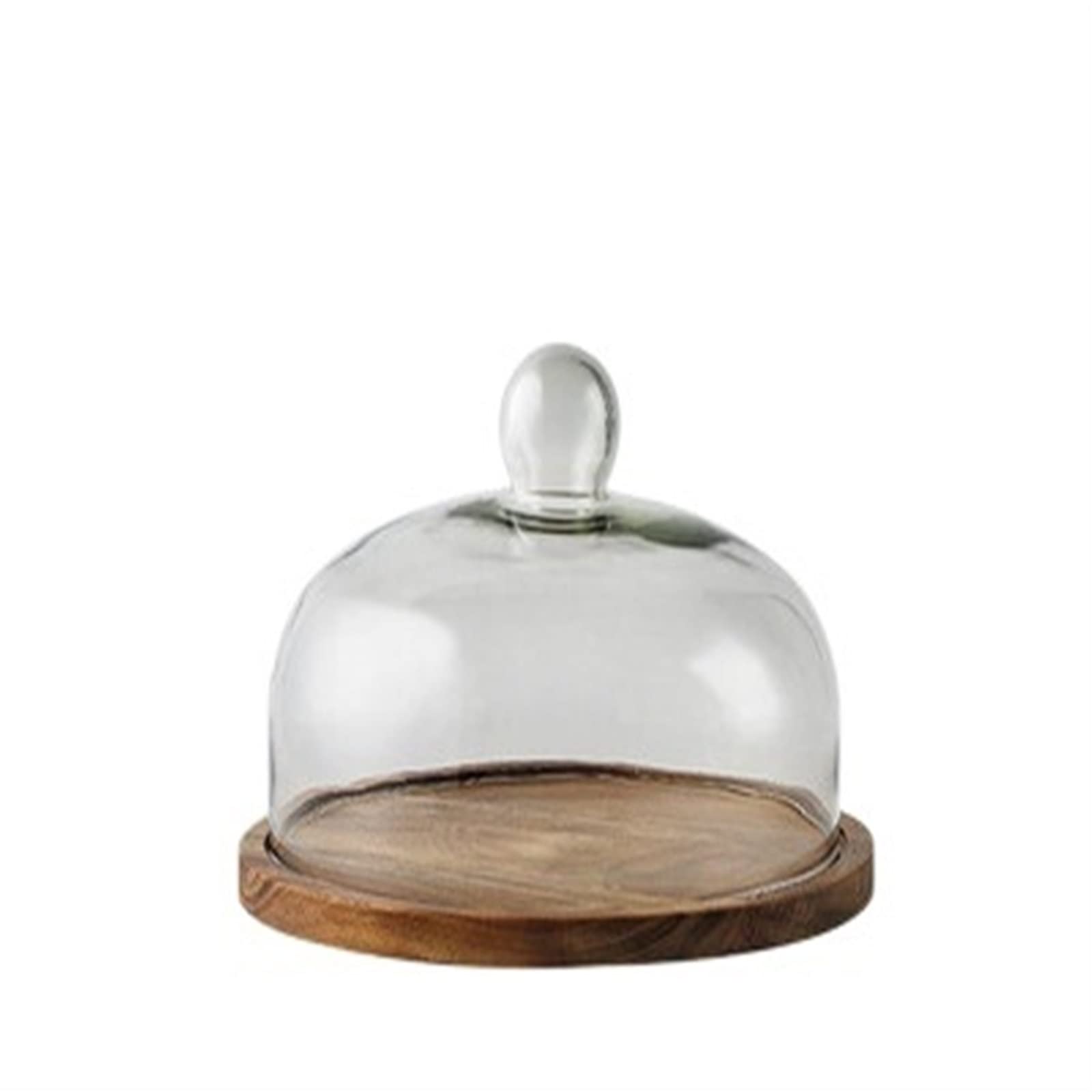 Rotatable Acacia Wood Serving Tray with Glass Cover - Round Cake Dessert Plate for Afternoon Tea, Fruit, Snacks & Bread | Elegant Home Dining & Party Serving Dish (Color: Medium) - Perfect for Tea Parties, Brunch Buffets & Entertaining Guests
