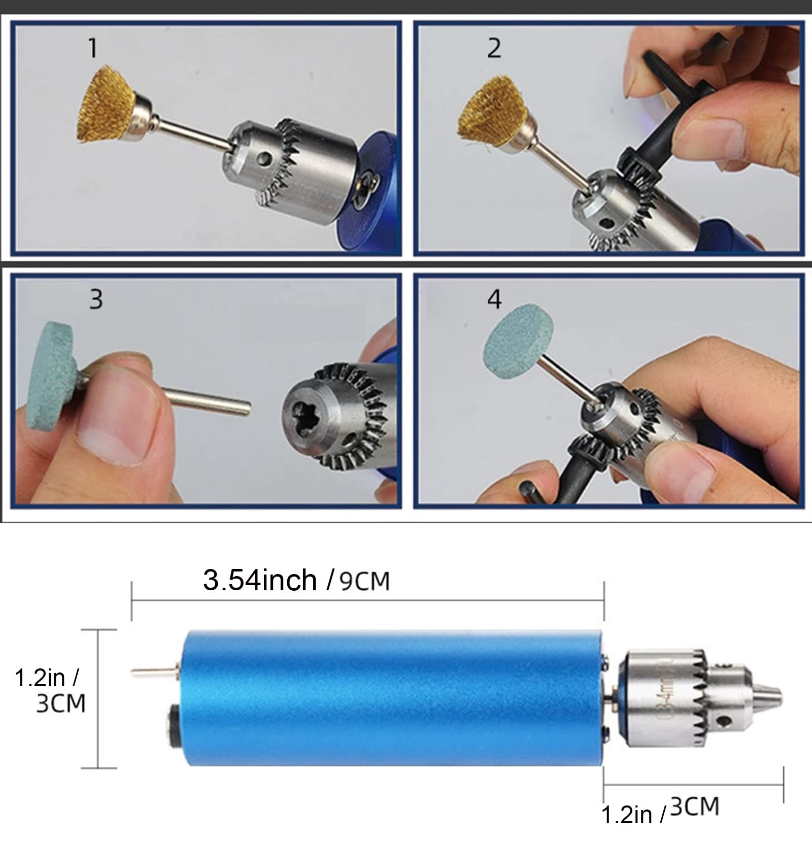 0.8-3mm Mini Electric Handheld Drill Kit with 10 Drill Bits & Collet Wrench - Cordless Power Tool for Sanding, Polishing, Drilling, Engraving - Perfect for DIY Crafts, Jewelry Making, Woodworking & Home Repair